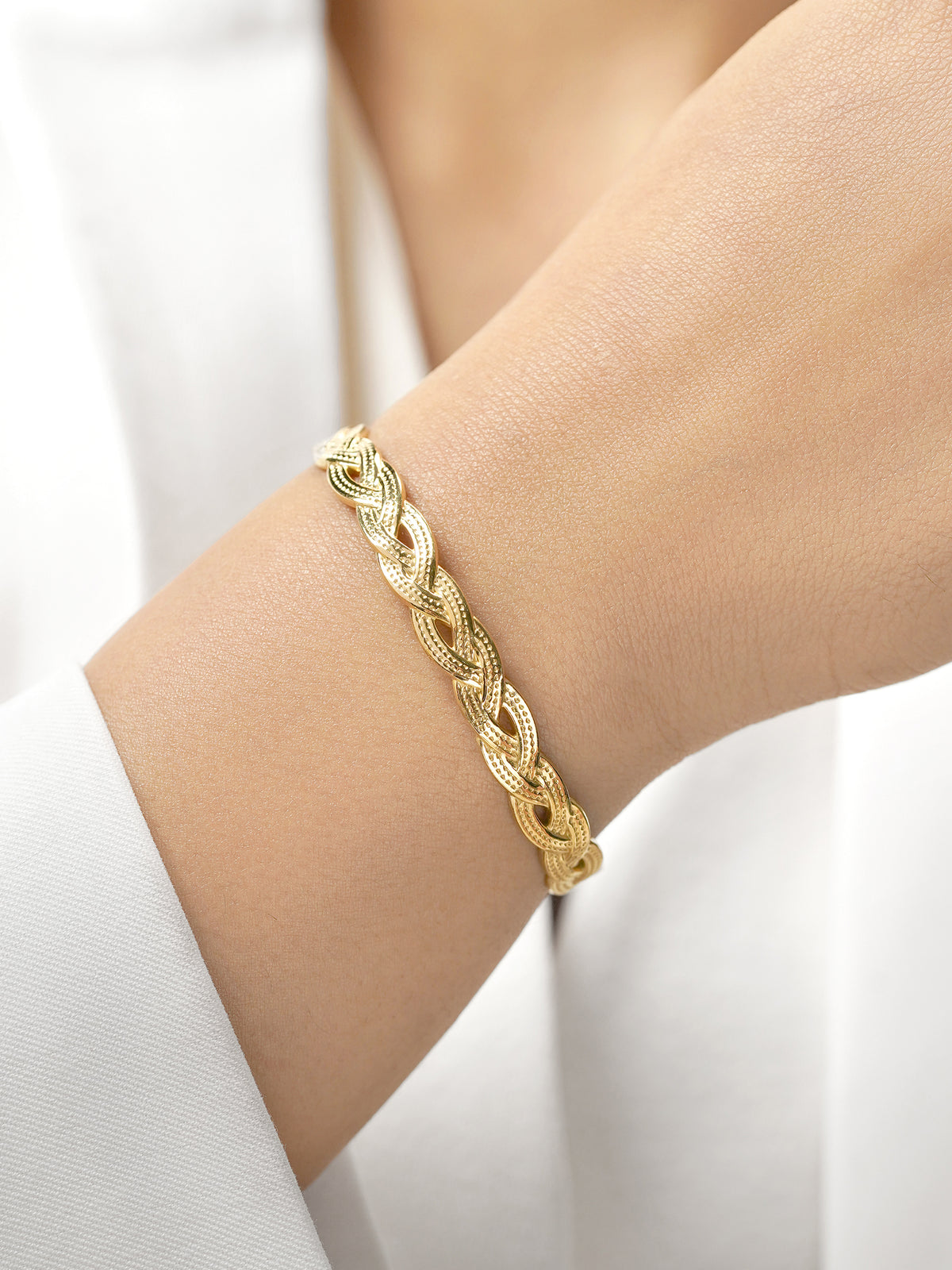 Kanksha Twisted 18K Gold Plated Cuff Bracelet