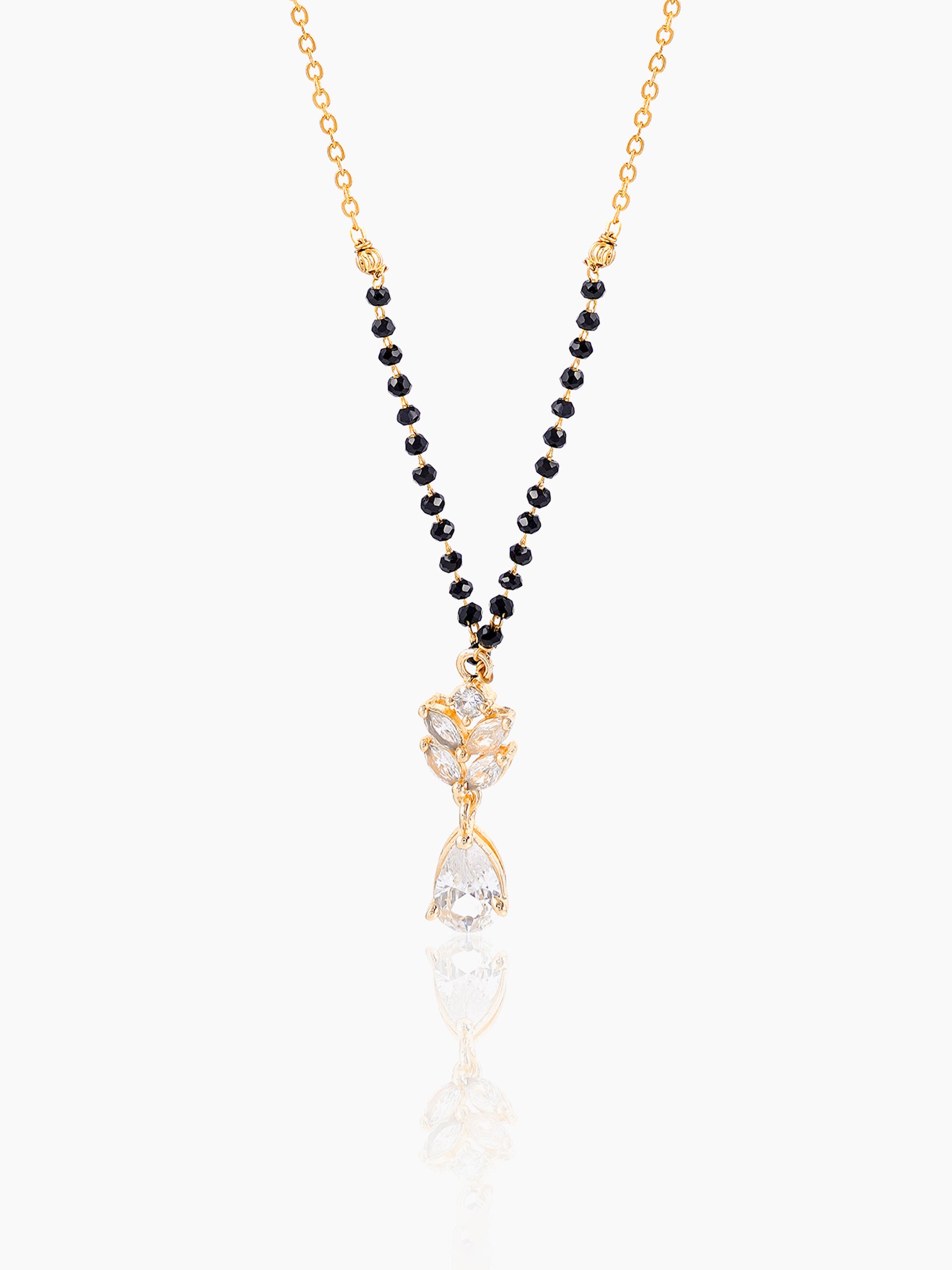 Kasturi Diamond Drop Solitaire 18K Gold Plated Mangalsutra