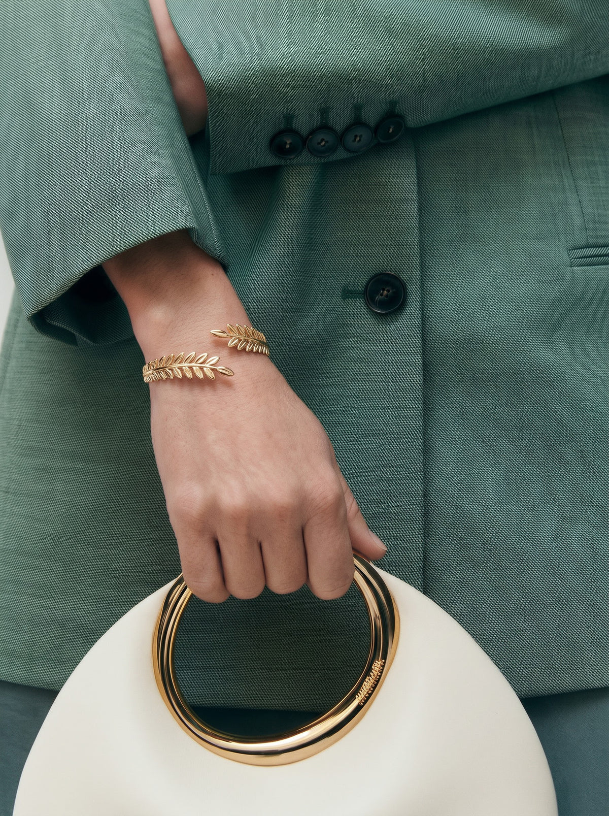 Kelly Double-Sided Leaf 18K Gold Plated Cuff Bracelet