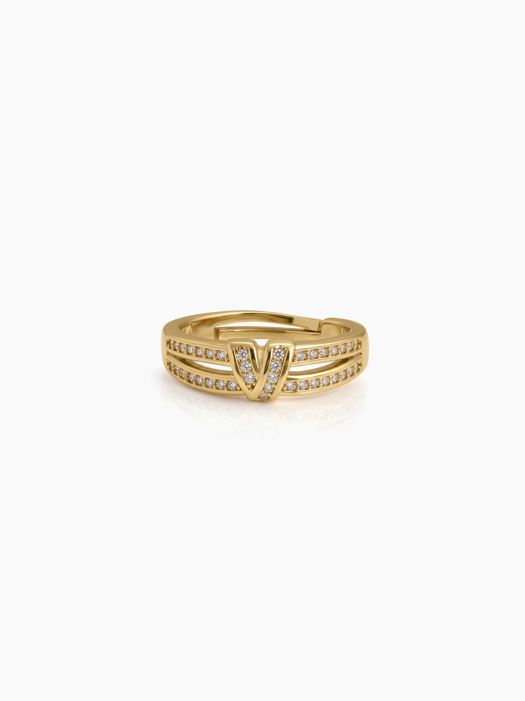 Kelron Knot Diamond 18K Gold Plated Men's Rings - Swashaa