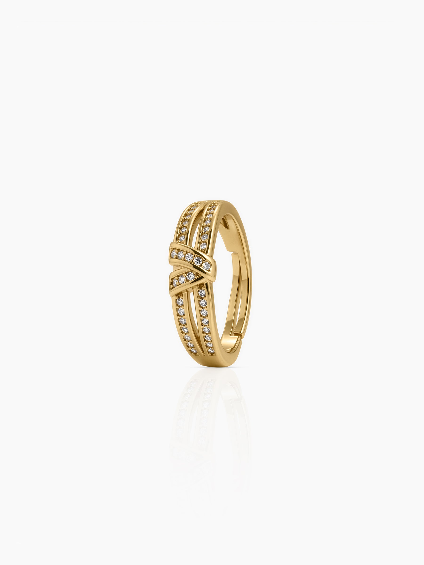 Kelron Knot Diamond 18K Gold Plated Men's Rings - Swashaa
