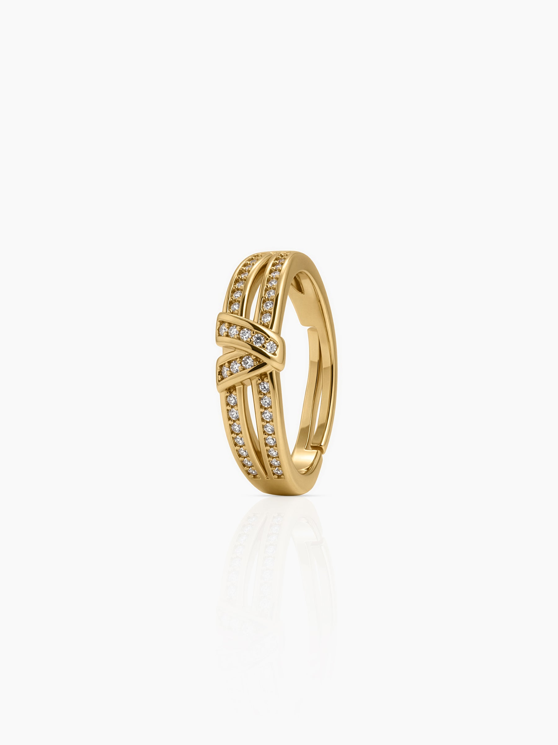Kelron Knot Diamond 18K Gold Plated Men's Rings - Swashaa