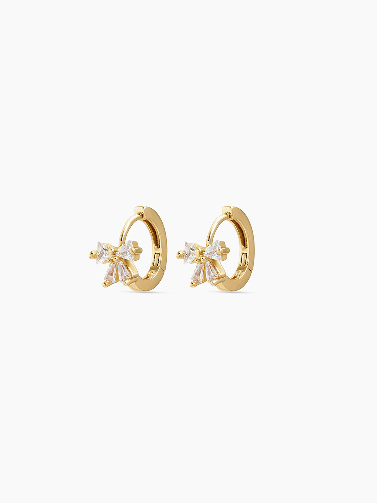Kenzie Diamond Bow 14K Gold Plated Women's Hoop Earrings