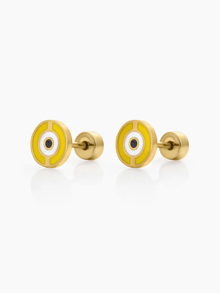 Kiko Lucky Evil Eye 18K Gold Plated Stud Kid's Earrings