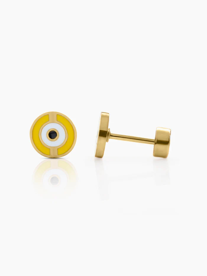 Kiko Lucky Evil Eye 18K Gold Plated Stud Kid's Earrings