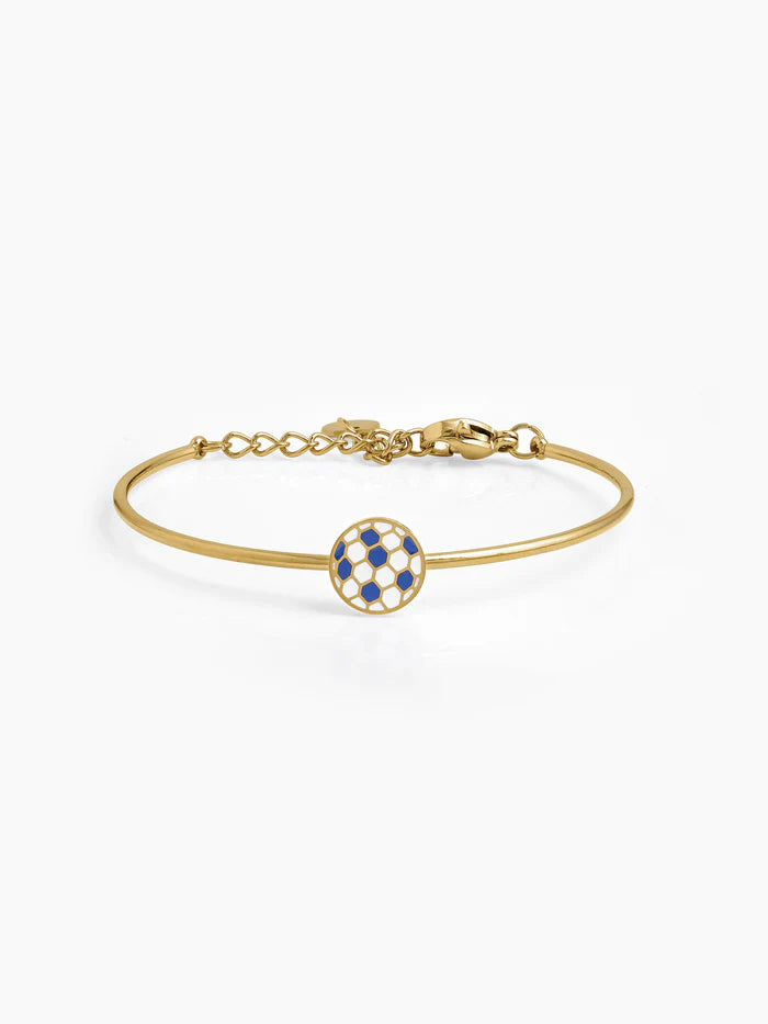 Kippy Football Charm 18K Gold Plated Kid’s Cuff Kada Bracelet
