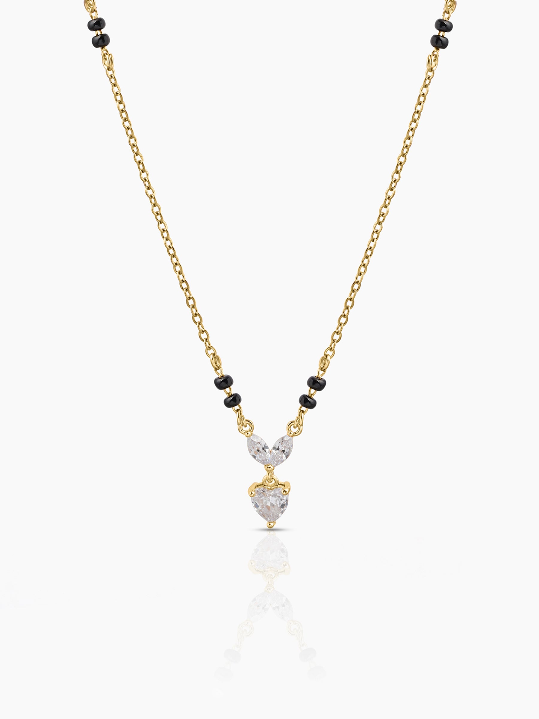 Kireya Solitaire Heart 18K Gold Plated mangalsutra