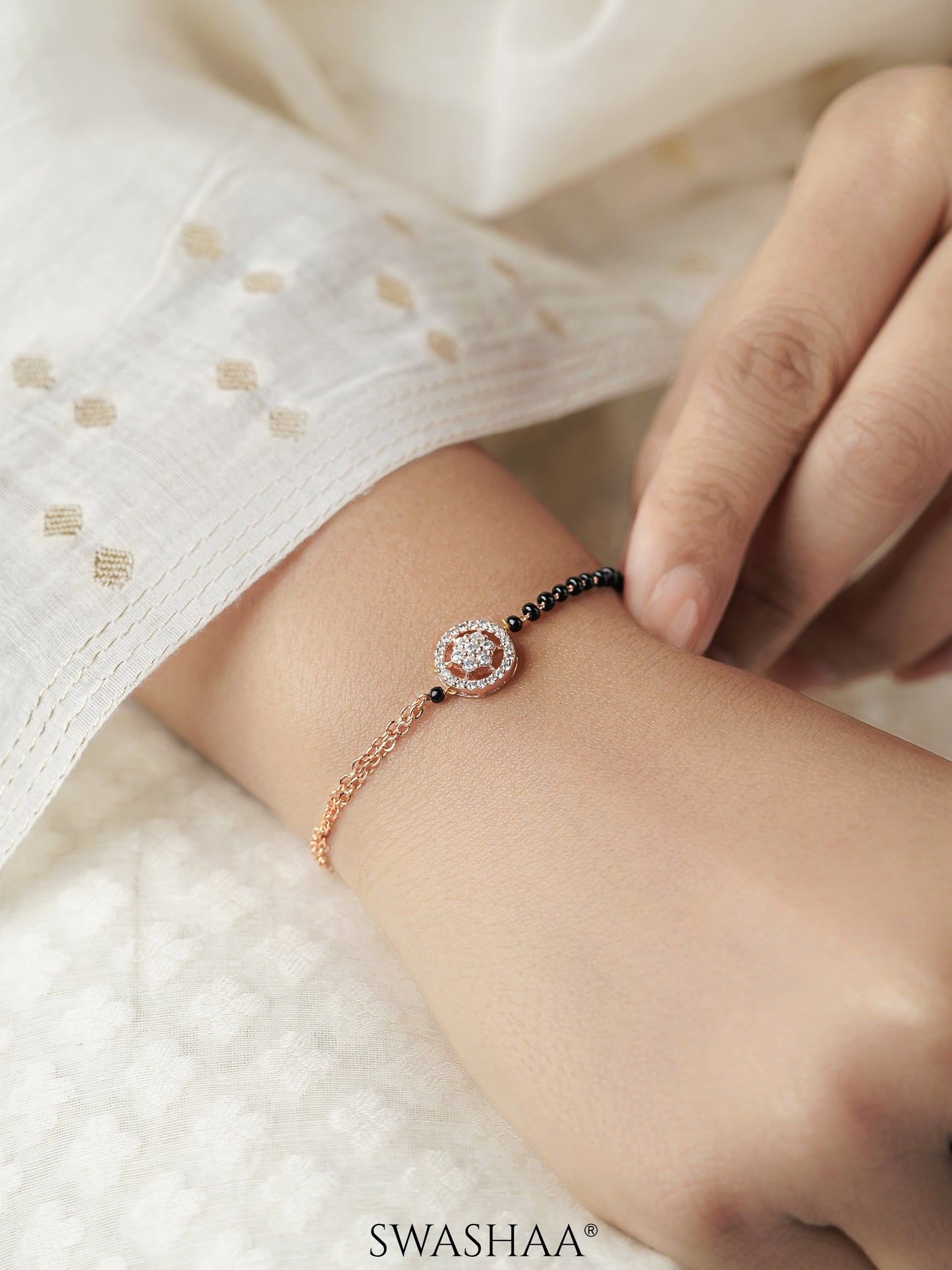 Kisna Rosegold Plated Mangalsutra Bracelet