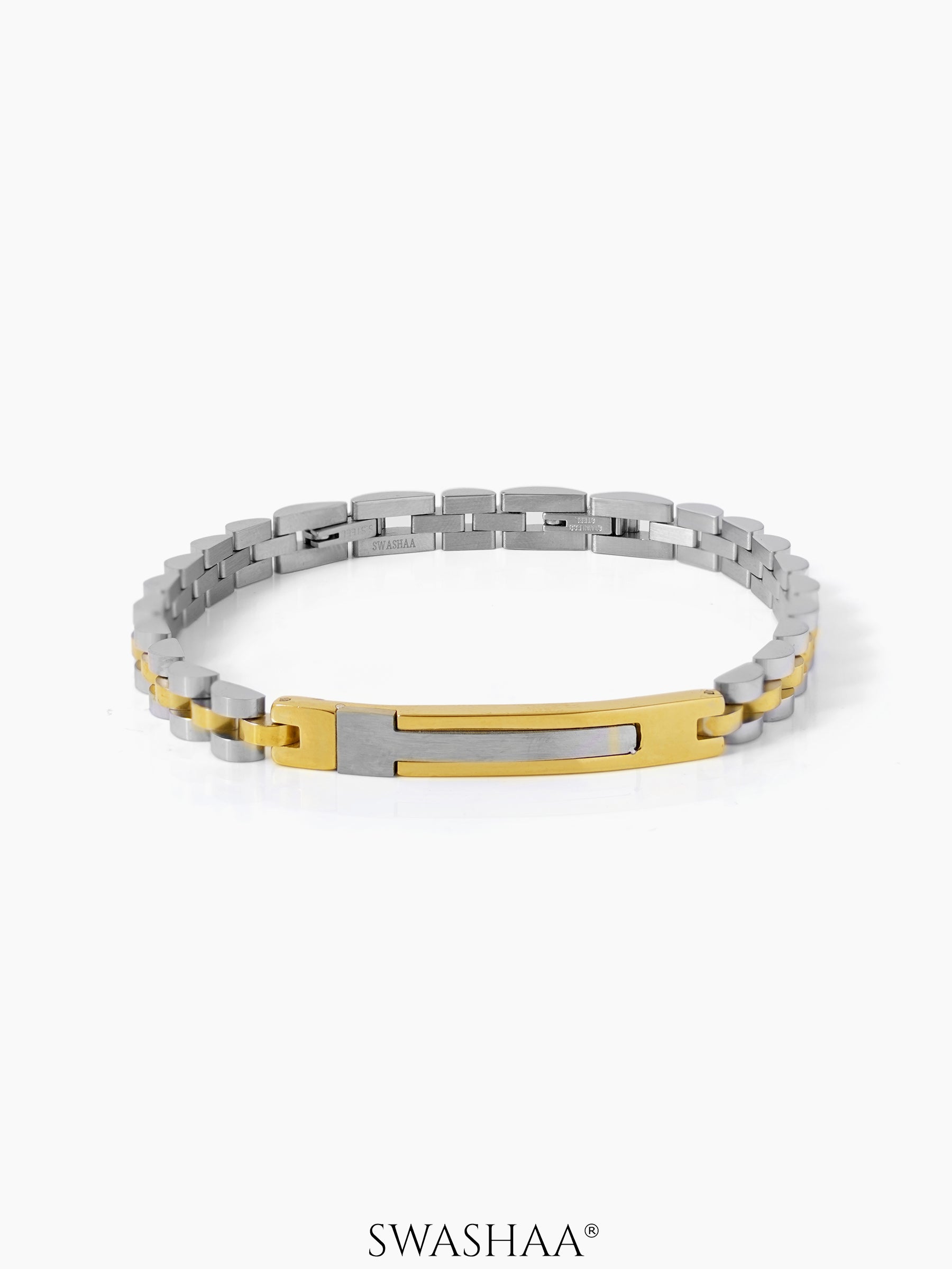 Knox Two Tone Link Silver Men's Watch Belt Bracelet