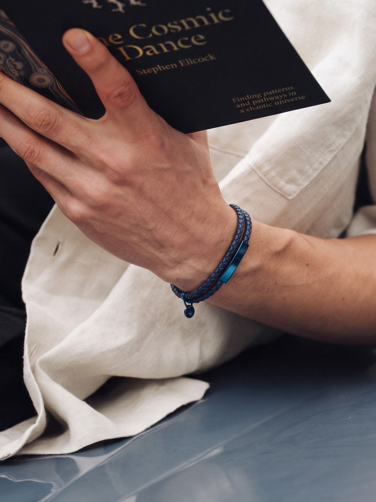 Kreston Blue - Black Men's Leather Bracelet