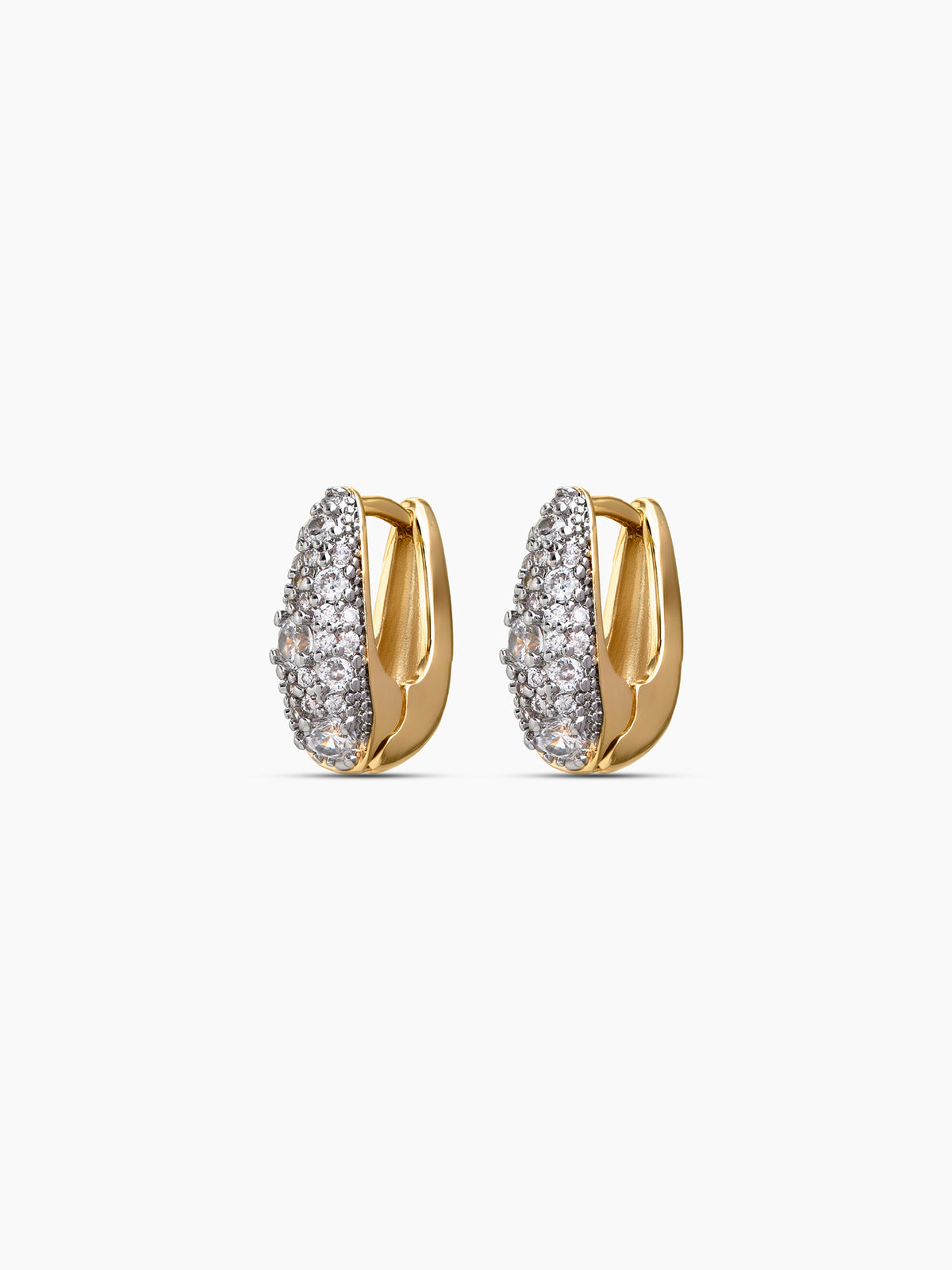 Kristina Diamond 18K Gold Plated Women's Hoop Earrings