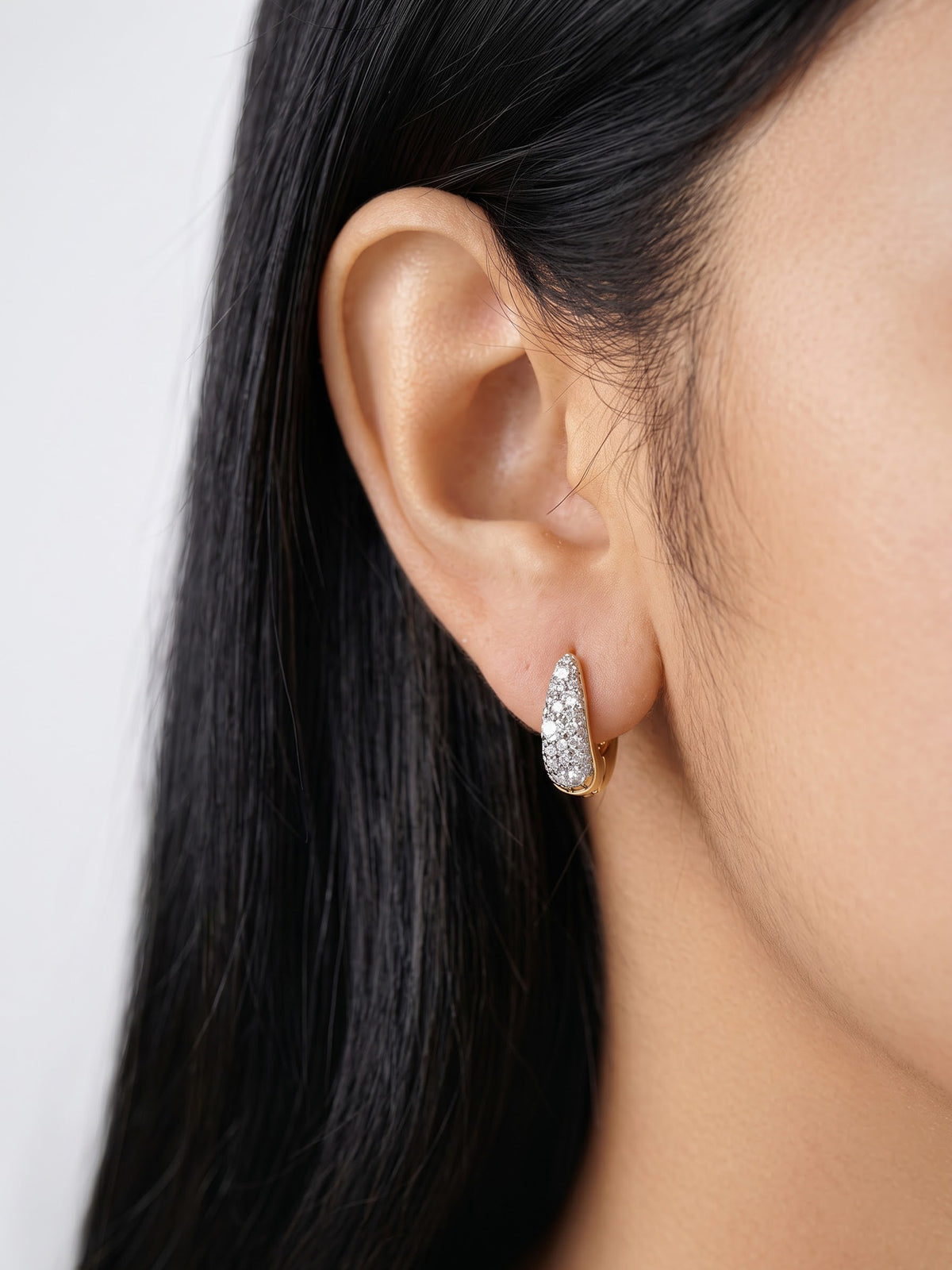 Kristina Diamond 18K Gold Plated Women's Hoop Earrings