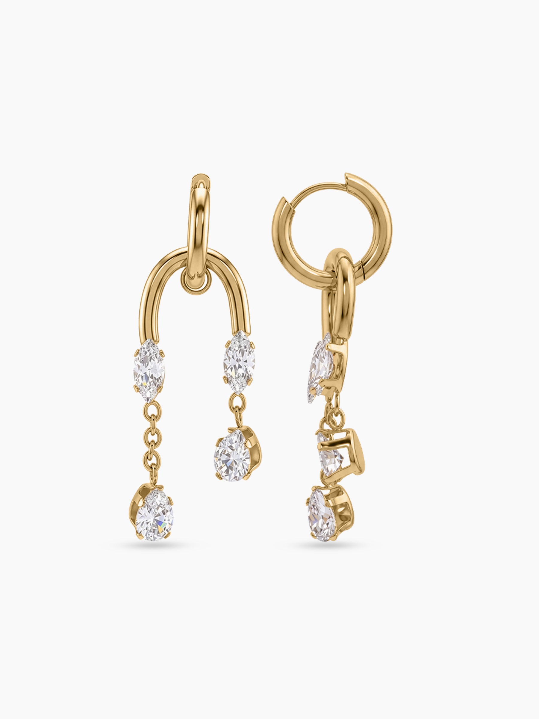 Larevia Diamond 18K Gold Plated Women's Hoop Earrings