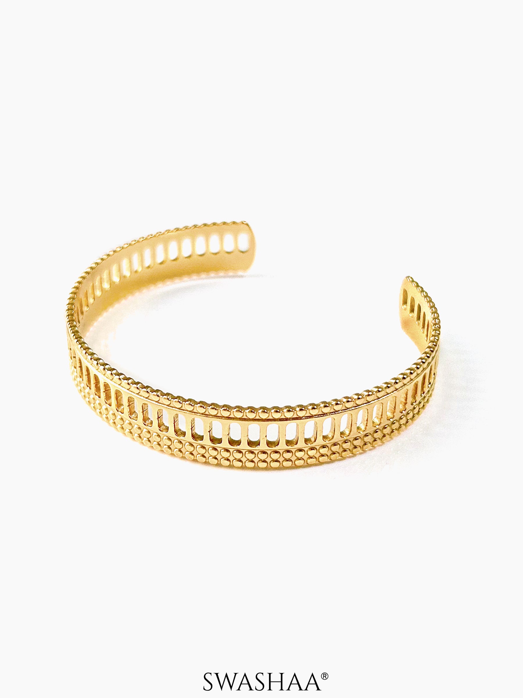 Larkin Geometric Classic 18K Gold Plated Cuff Bracelet