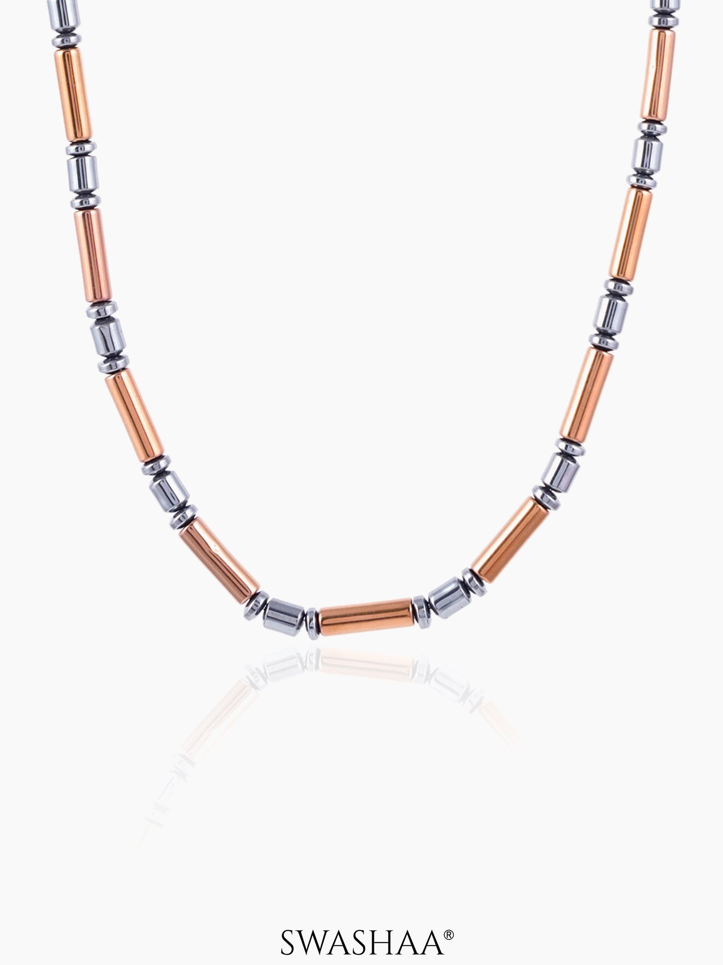 Lauvian Dual Tone Beaded Chain Silver Men's Chain