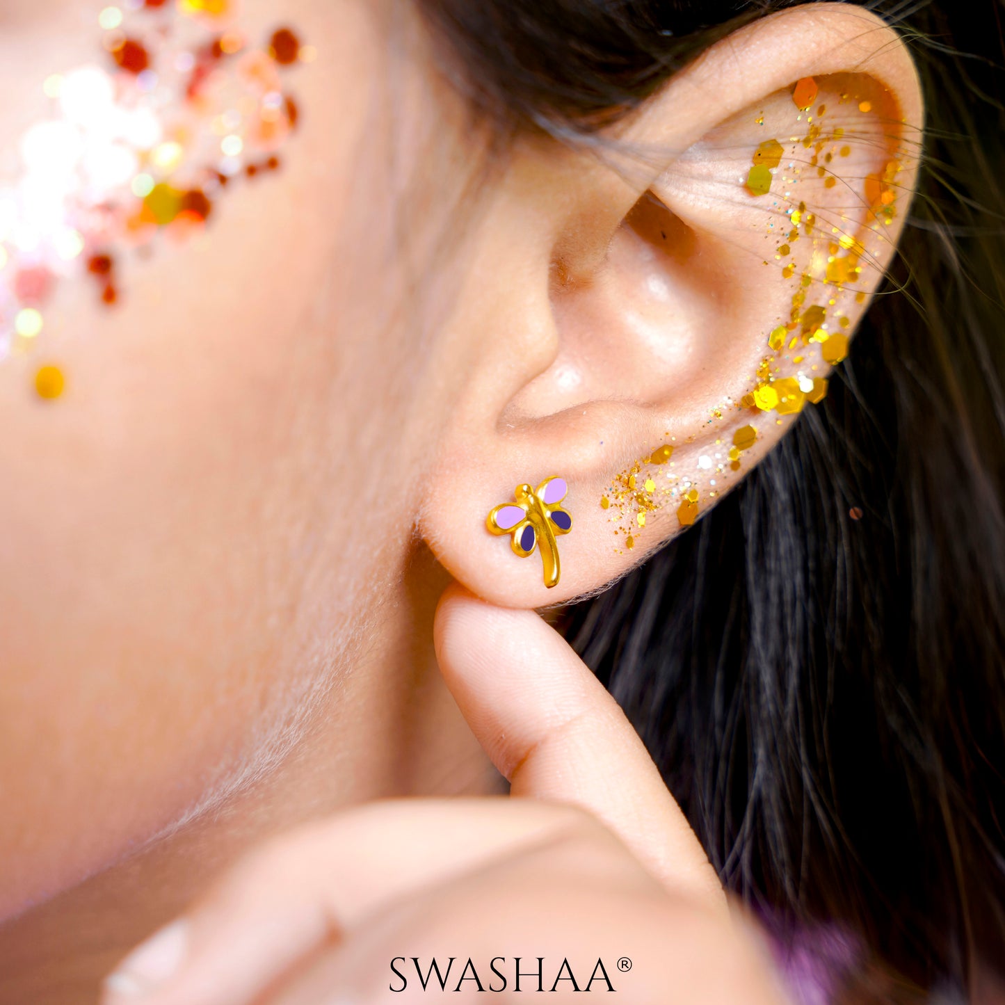 Dragonfly 18K Gold Plated Kid's Earrings