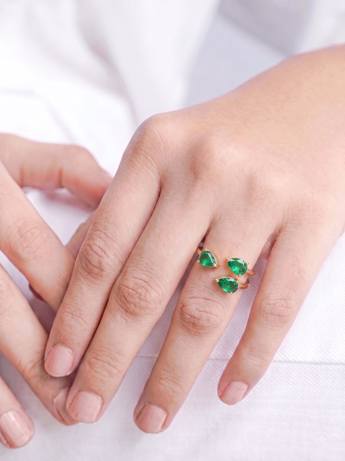 Layla Emerald 18K Gold Plated Women's Ring