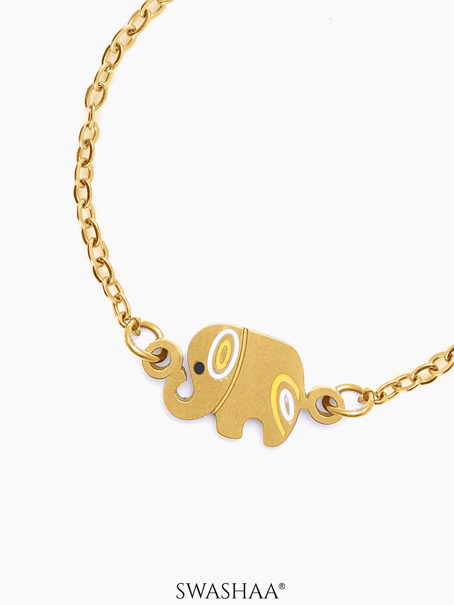 Lazy Elephant Charms 18K Gold Plated Kid's Loose Bracelet