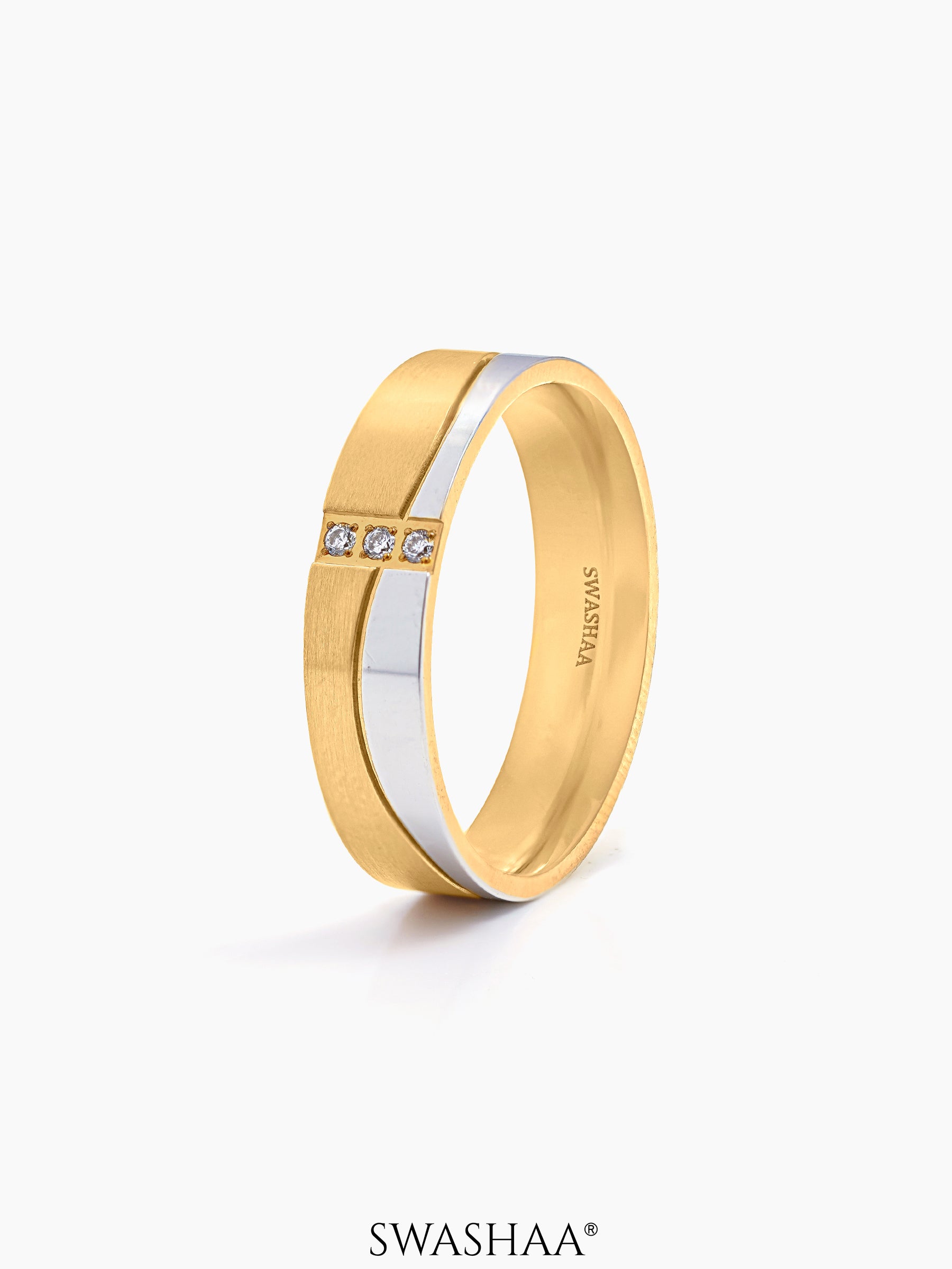 Leander Dual CZ Diamond Band Men's Ring