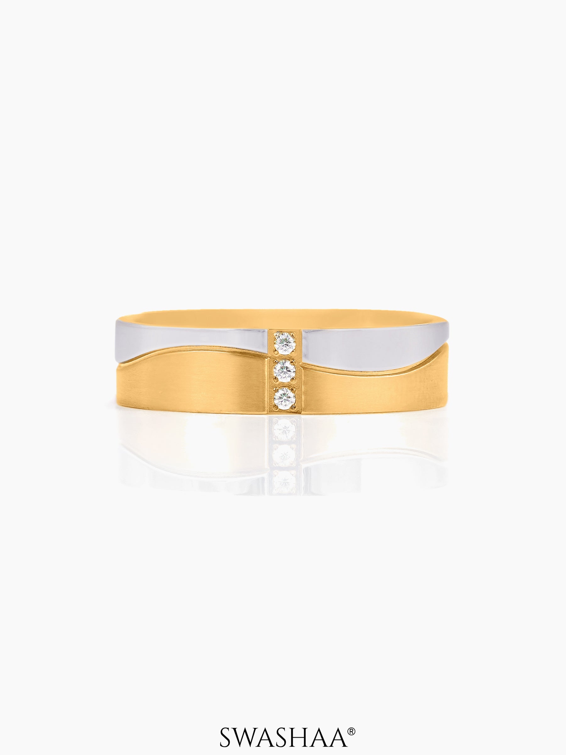 Leander Dual CZ Diamond Band Men's Ring