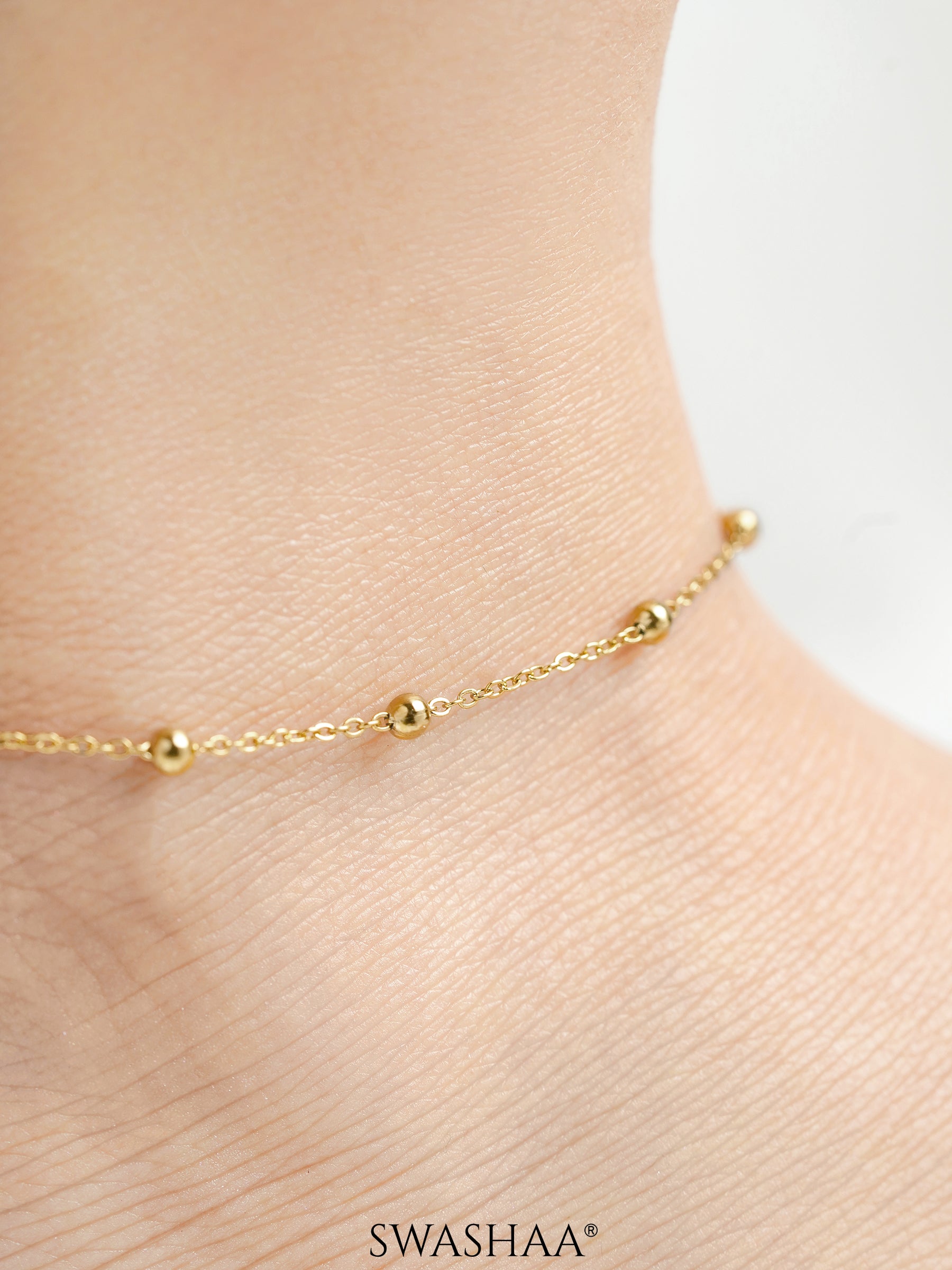 Leora Opal Dots Beads 18K Gold Plated Women's Anklet
