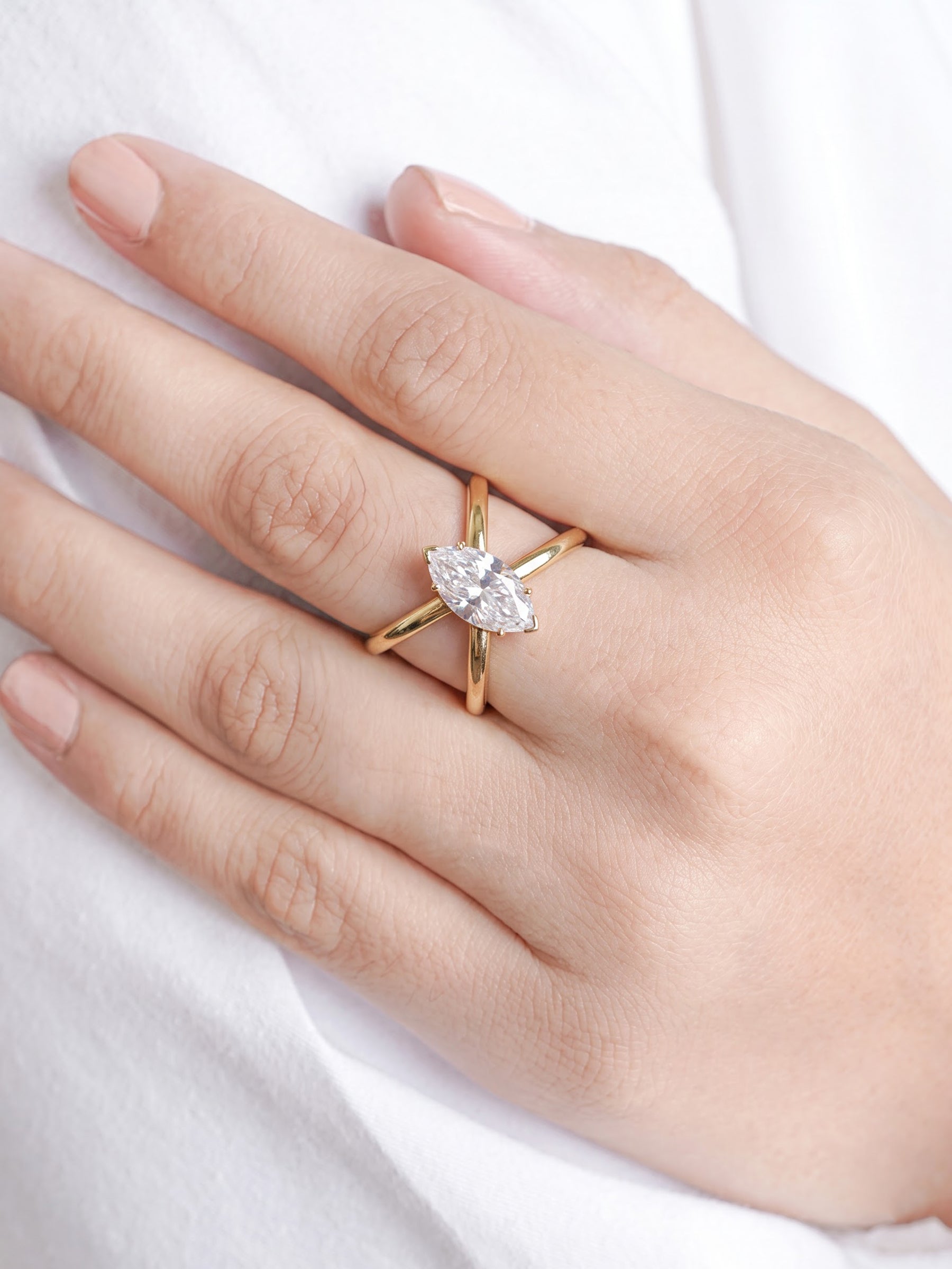 Lenavia Solitaire Diamond 18K Gold Plated Women's Ring