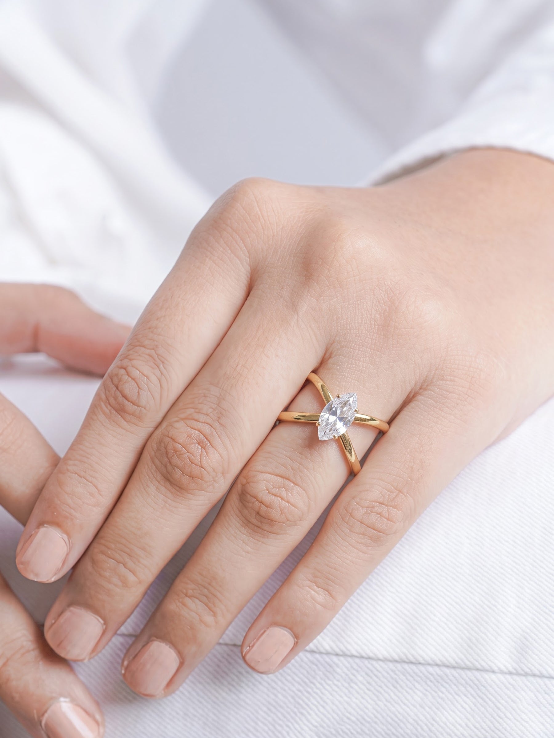 Lenavia Solitaire Diamond 18K Gold Plated Women's Ring