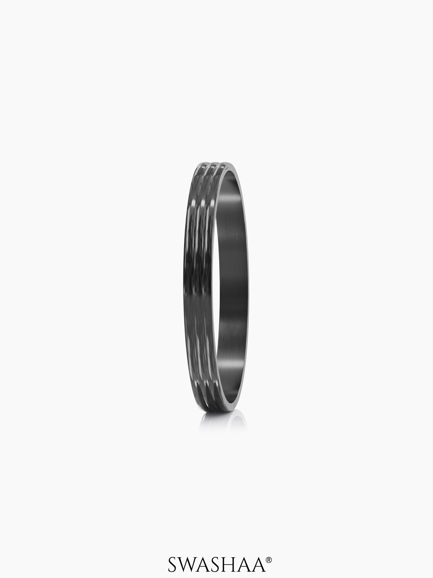 Leo Triple Ridge Glossy Black Men's Kada