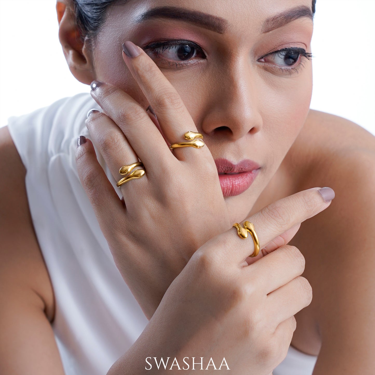 Leone Snake 18K Gold Plated Ring