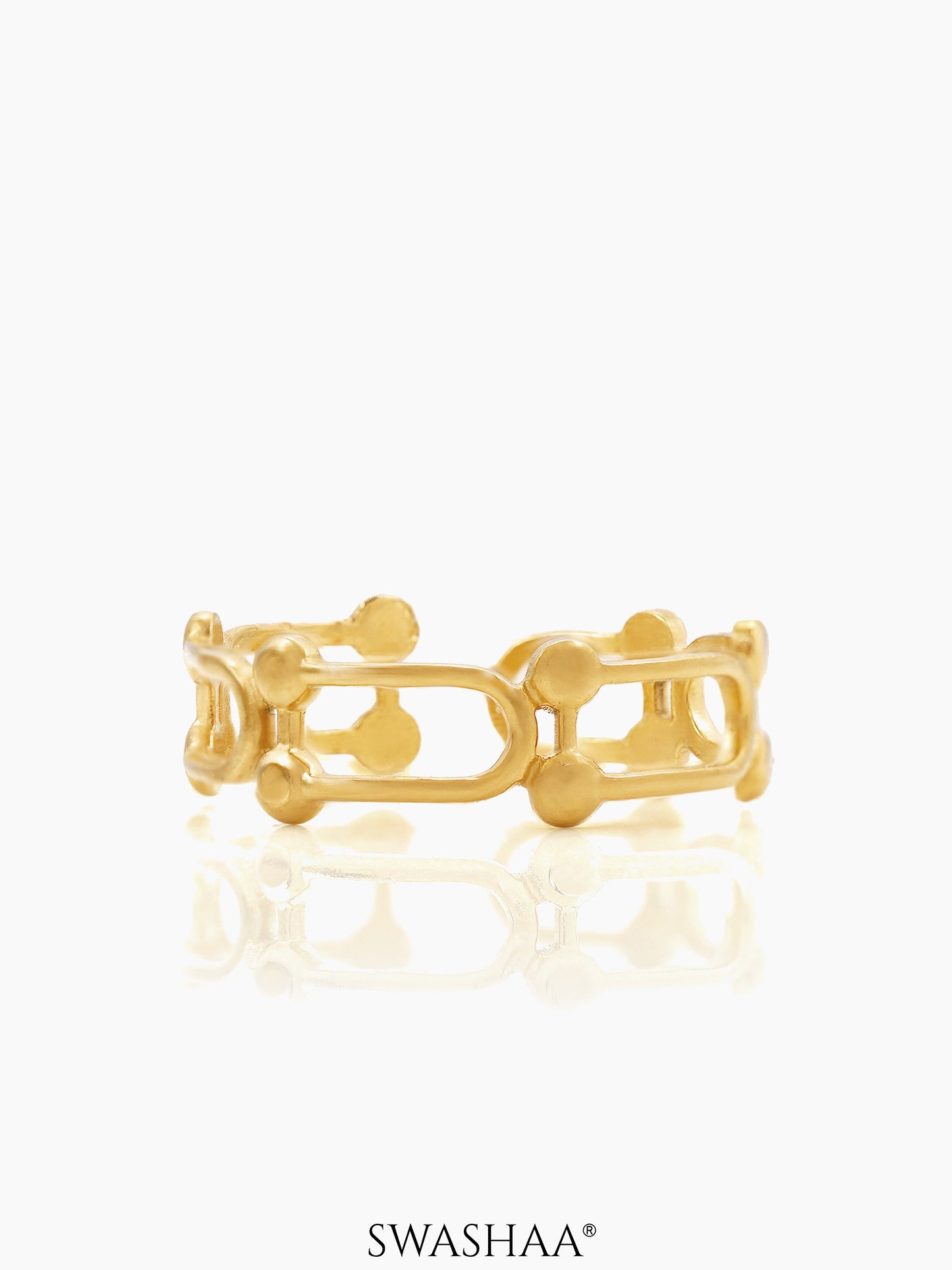 Levi Hollow Frame 18K Gold Plated Ring