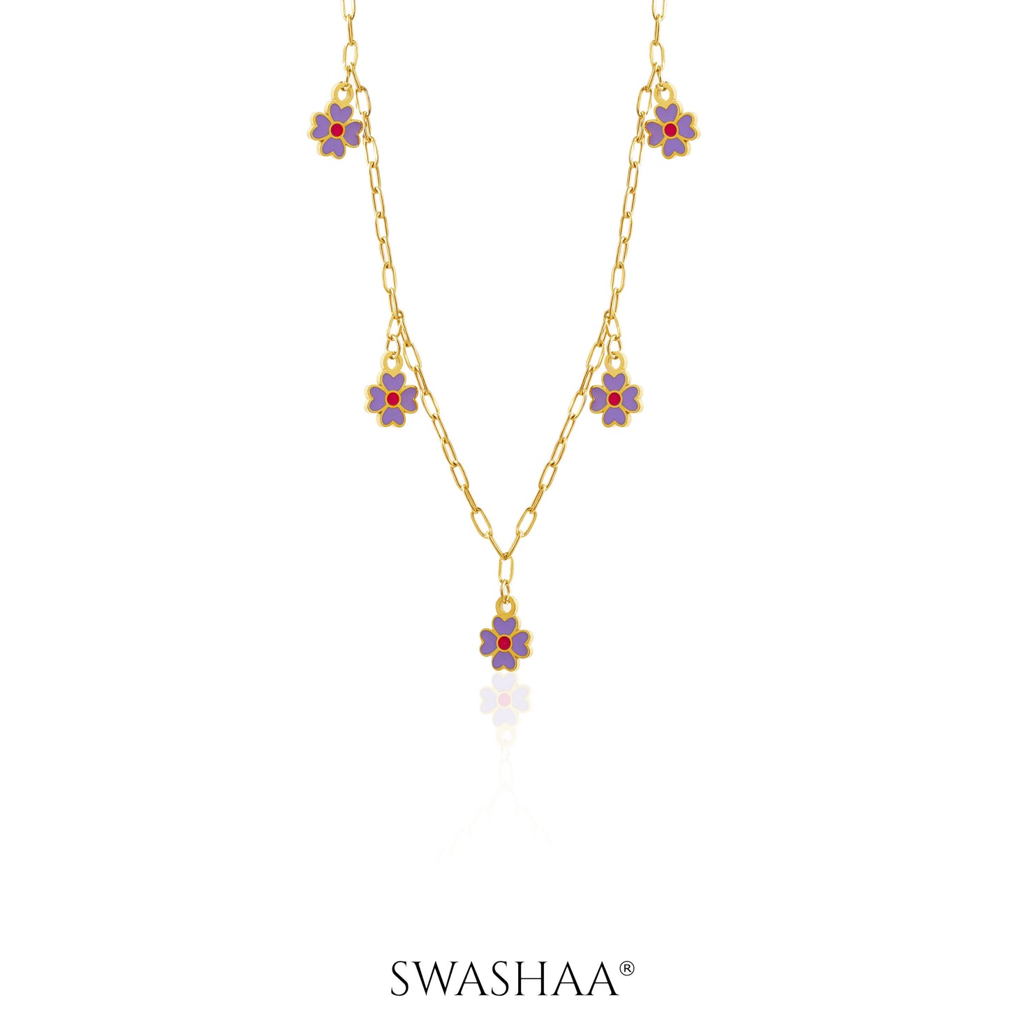 Lilac Charms 18K Gold Plated Kid's Necklace