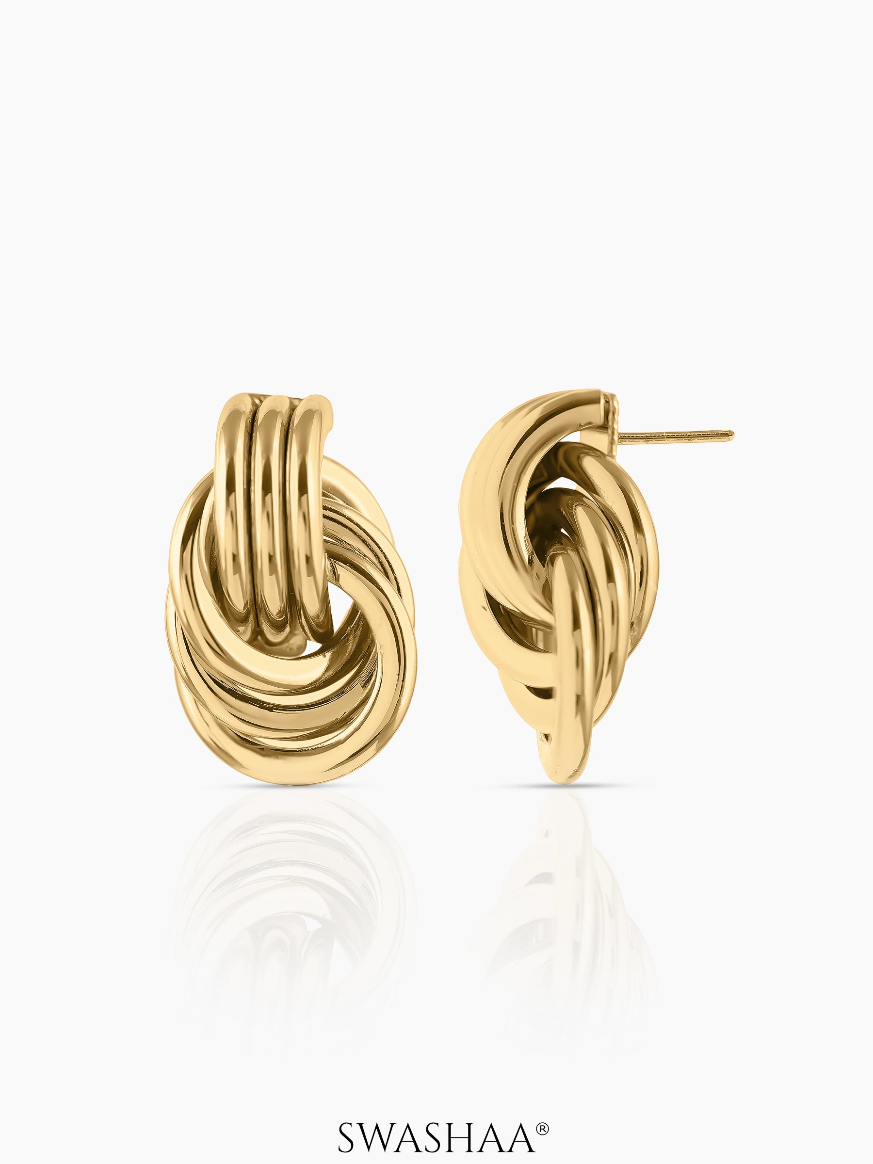 Linguine Intertwined Loops 18K Gold Plated Earrings
