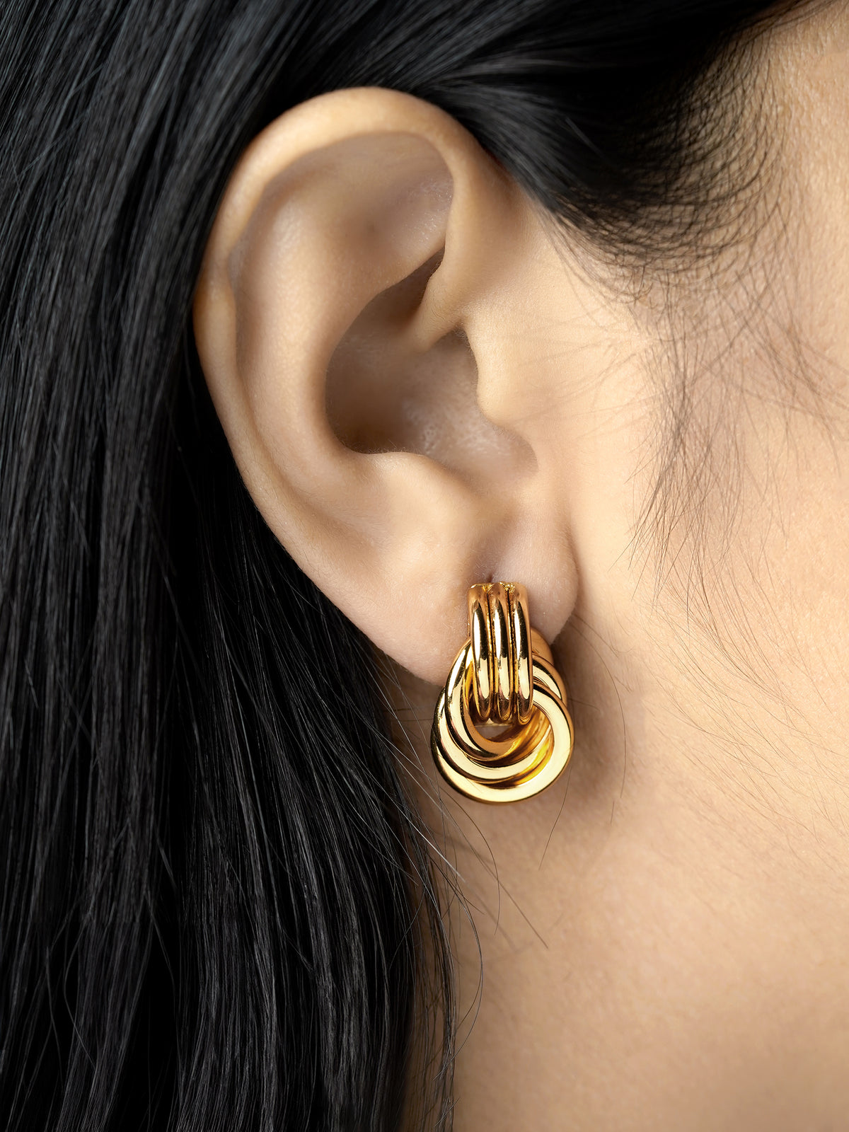 Linguine Intertwined Loops 18K Gold Plated Earrings