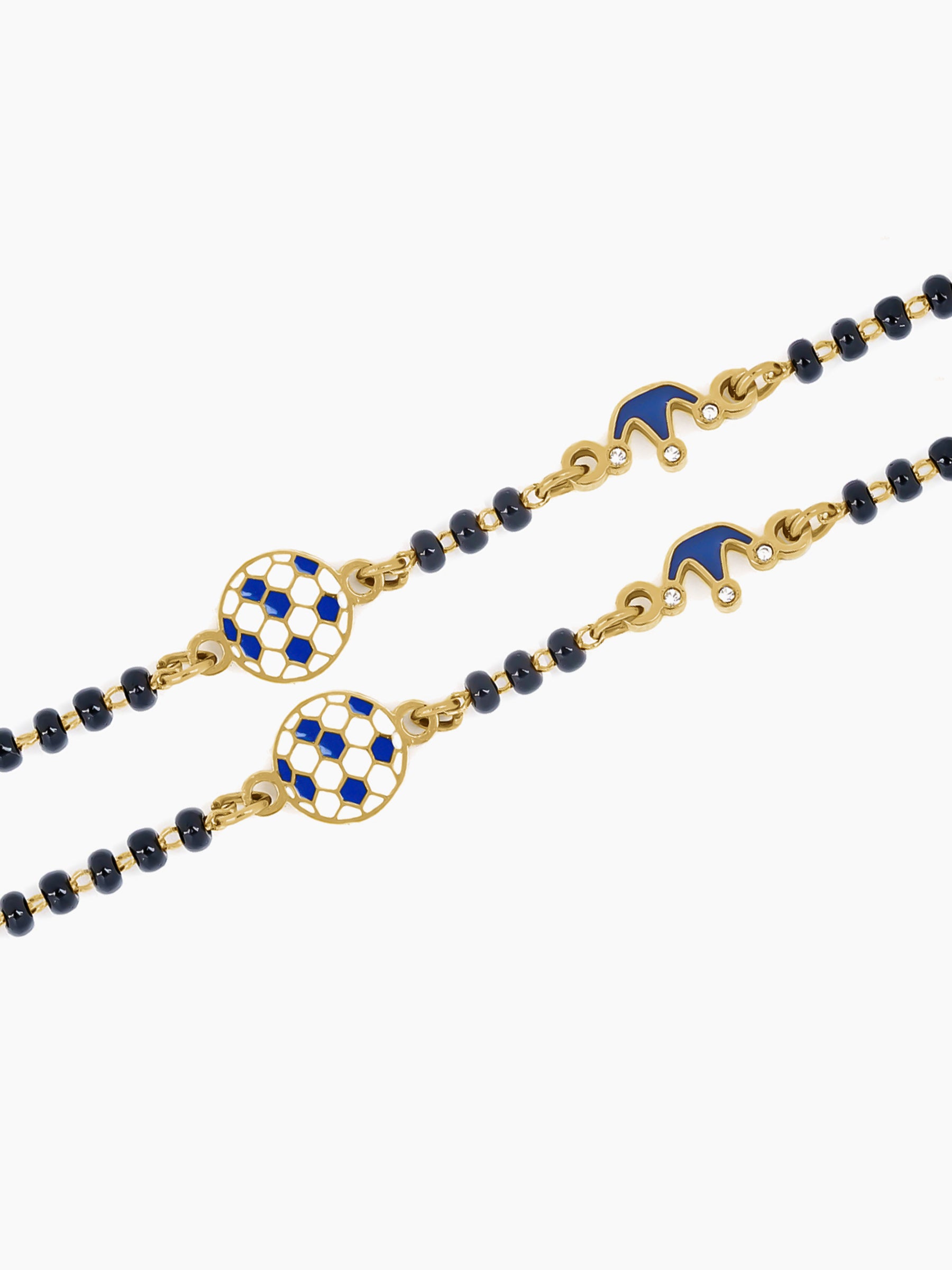 Little Champion Football Charms 18K Gold Plated Kid's Nazariya Loose Bracelet