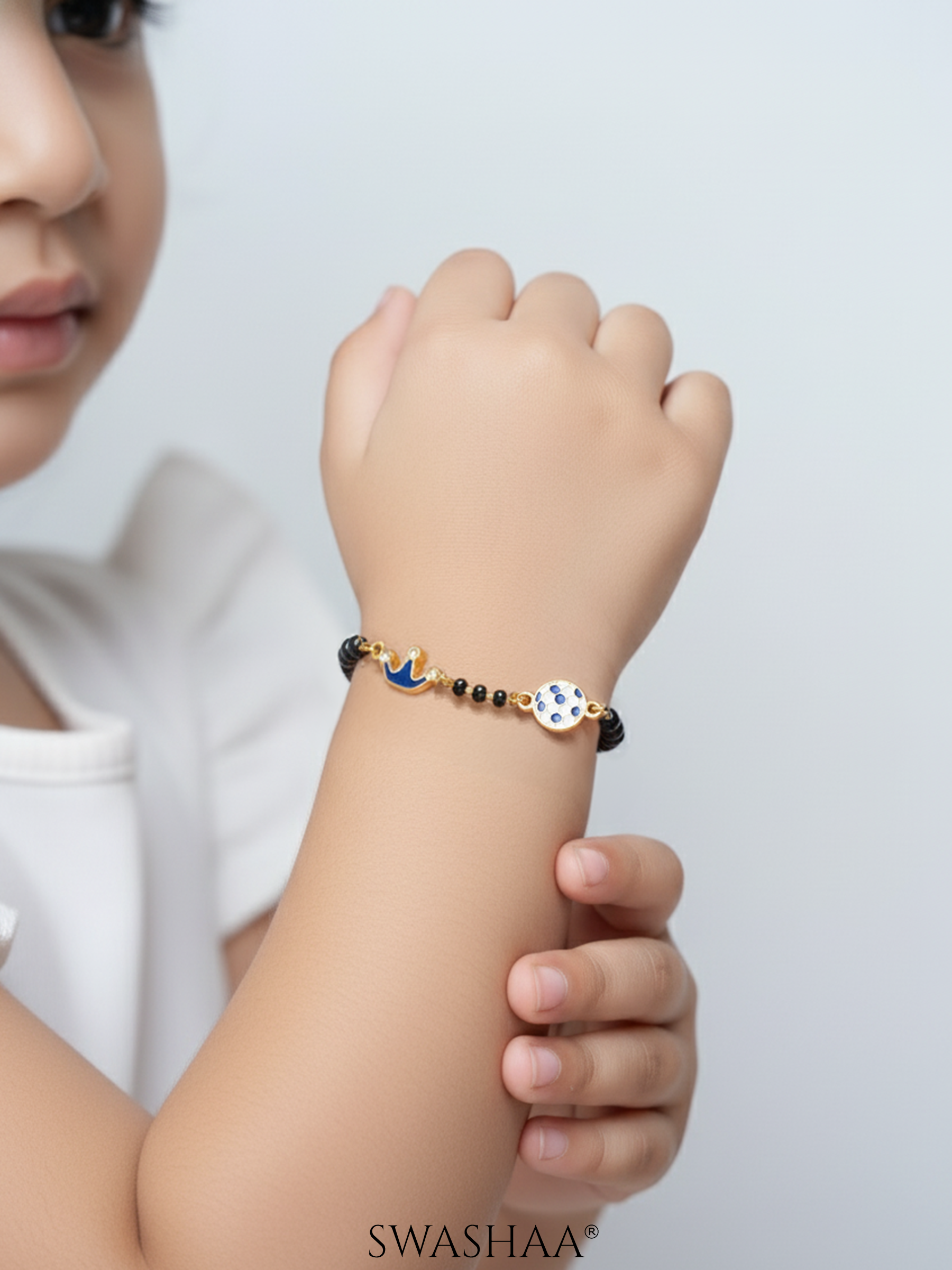 Little Champion Football Charms 18K Gold Plated Kid's Nazariya Loose Bracelet