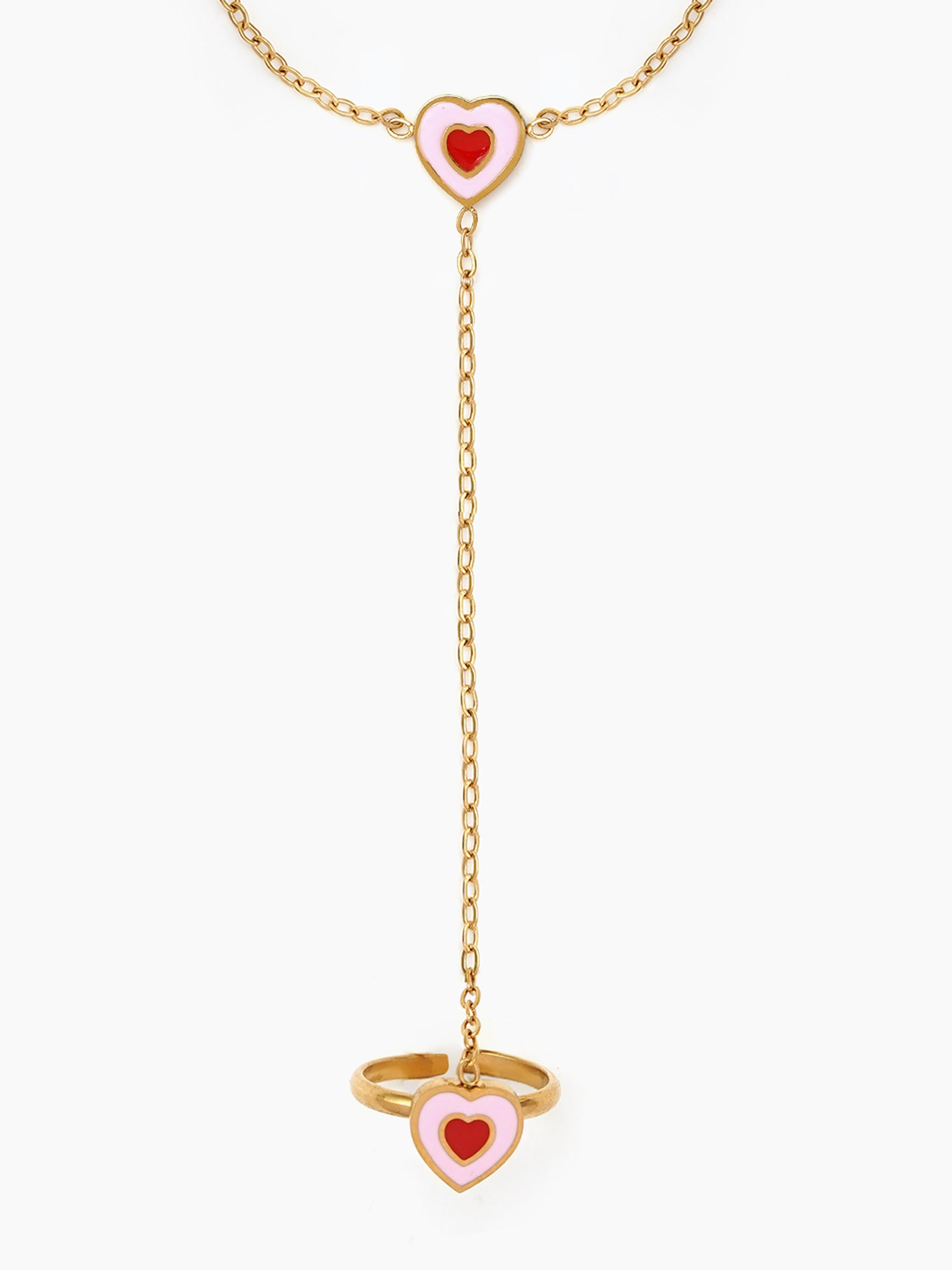 Little Love Heart 18K Gold Plated Kid's Ring Bracelet
