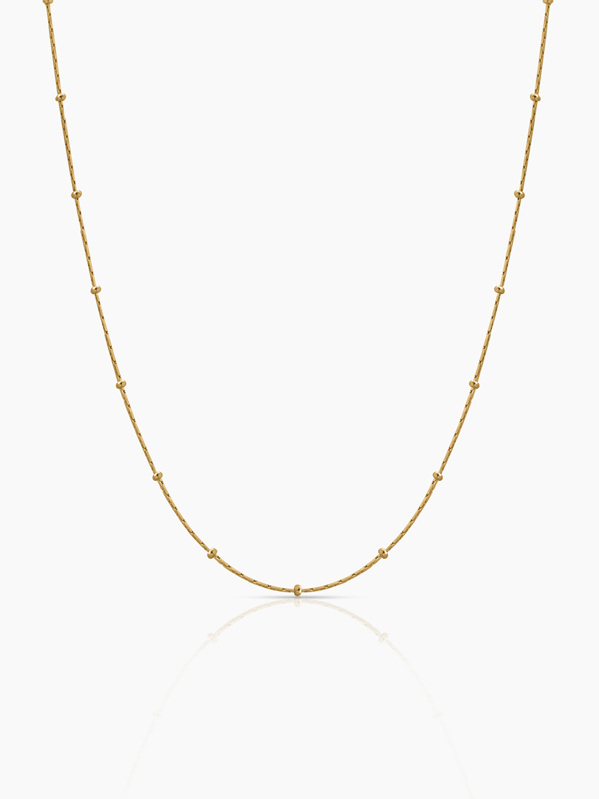 Liva Delicate Chain With Small Evenly Spaced Bead Accents 18K Gold Plated Chain