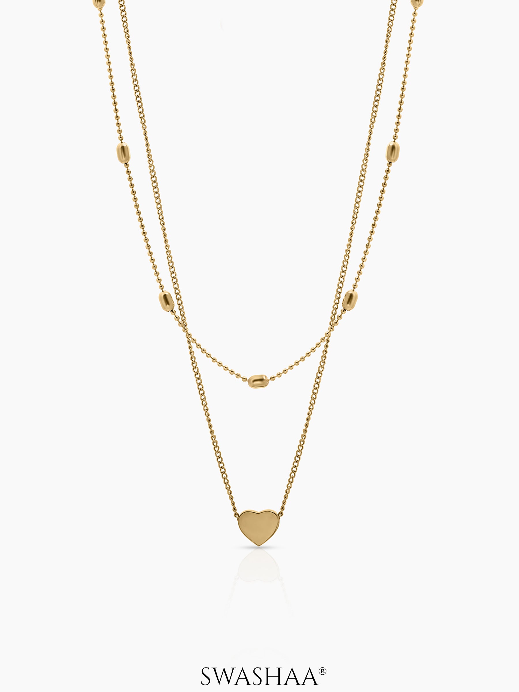 Lorena Love Drop Layered Necklace - Swashaa