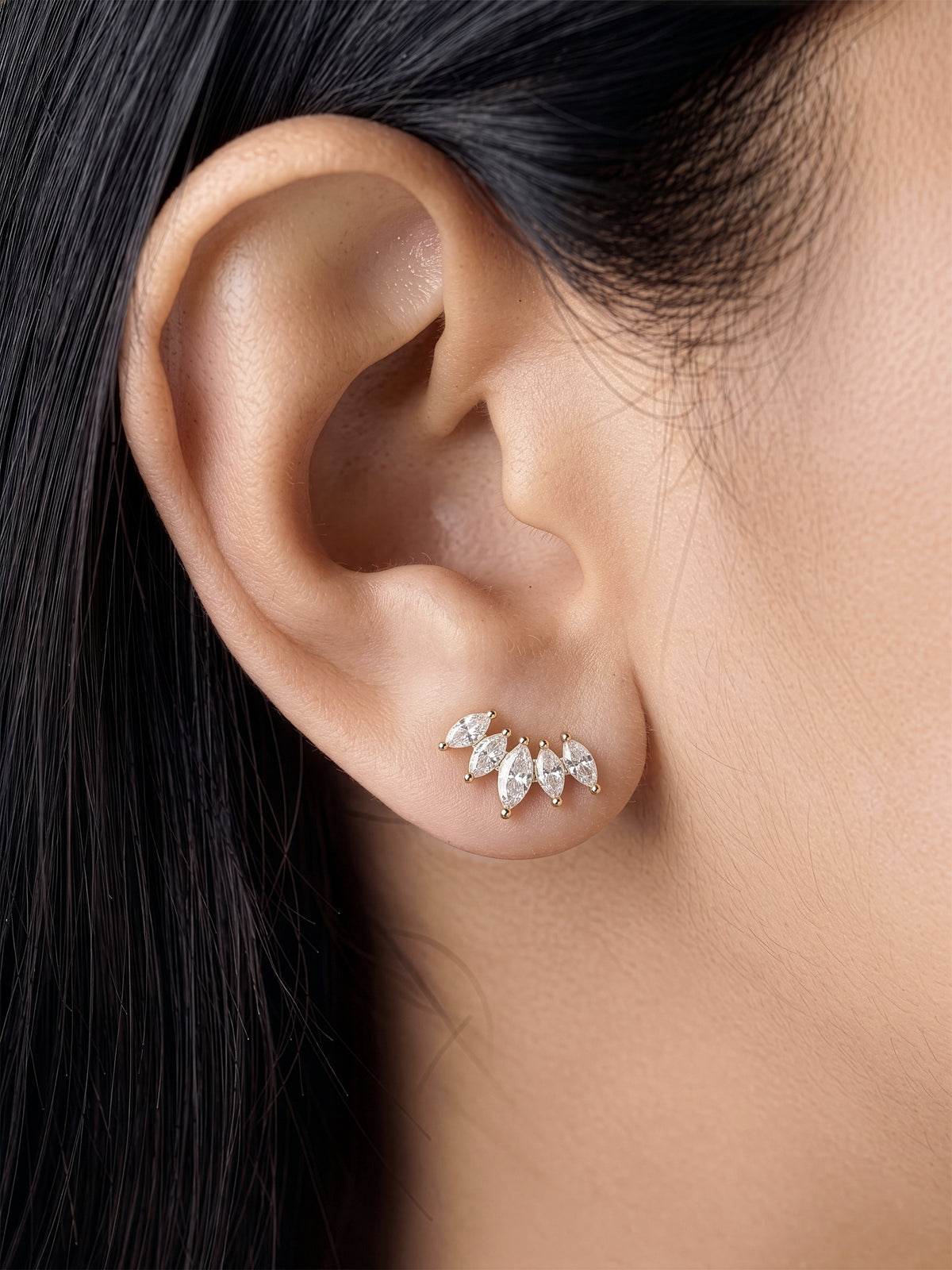Lorina Mini Crown 18K Gold Plated Earrings - Swashaa