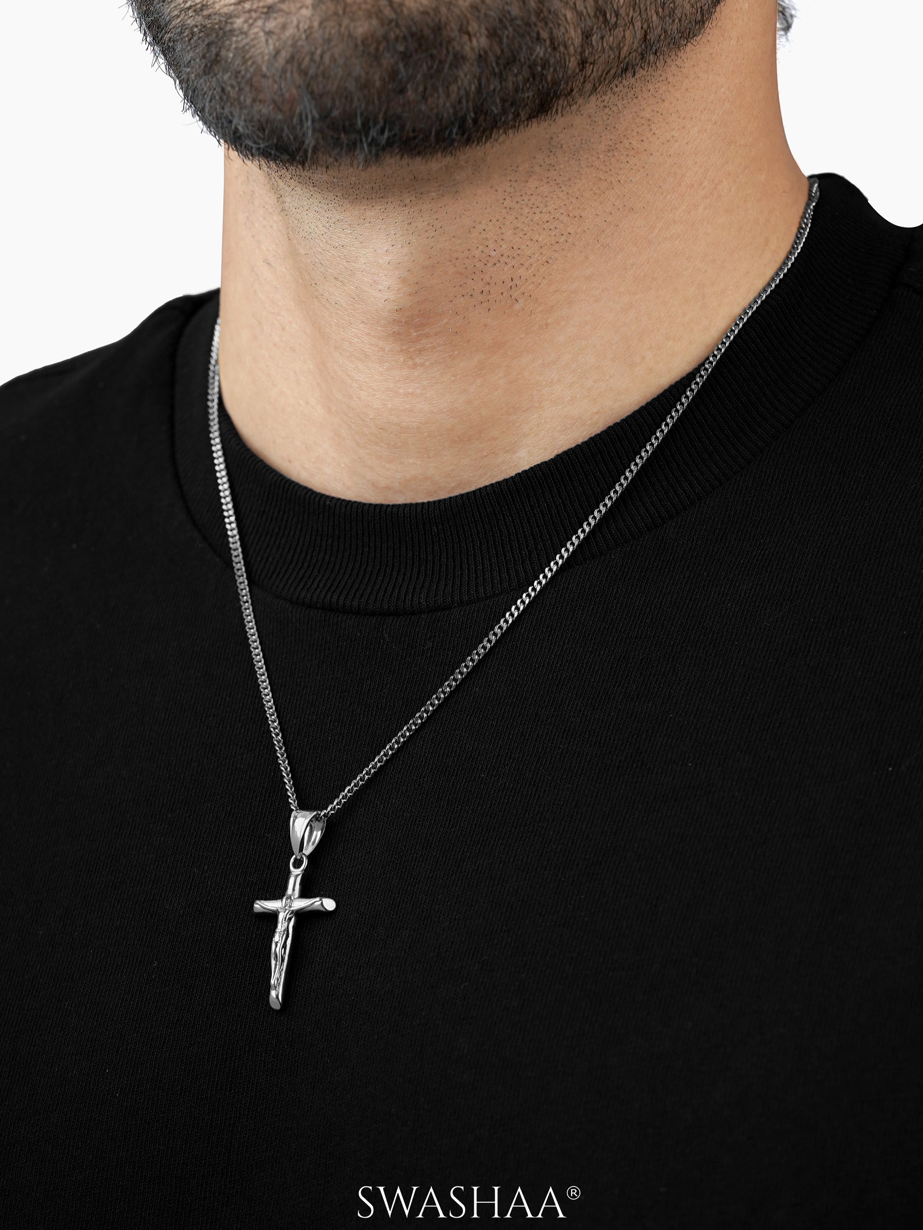 Lucien Crucifix Silver Men's Chain Pendant