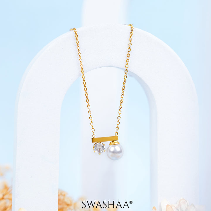 Luminous Pearl 18K Gold Plated Necklace