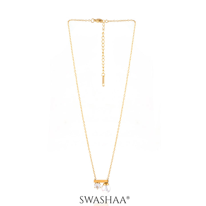 Luminous Pearl 18K Gold Plated Necklace