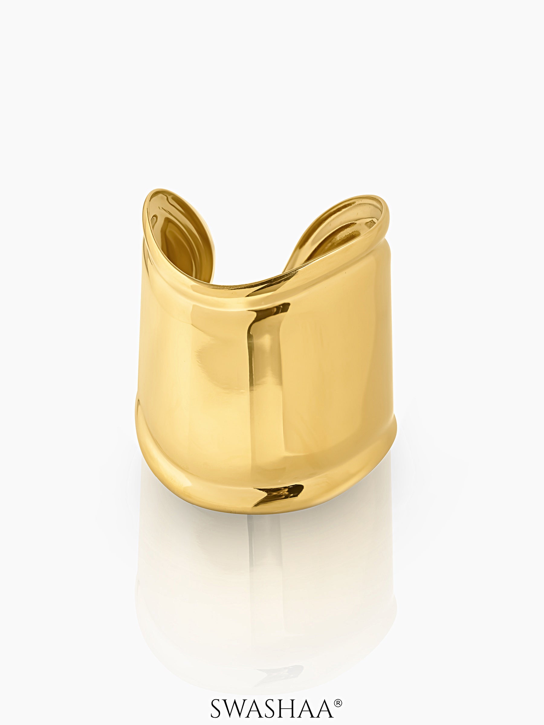 Lunava Bold Curve 18K Gold Plated Cuff Bracelet