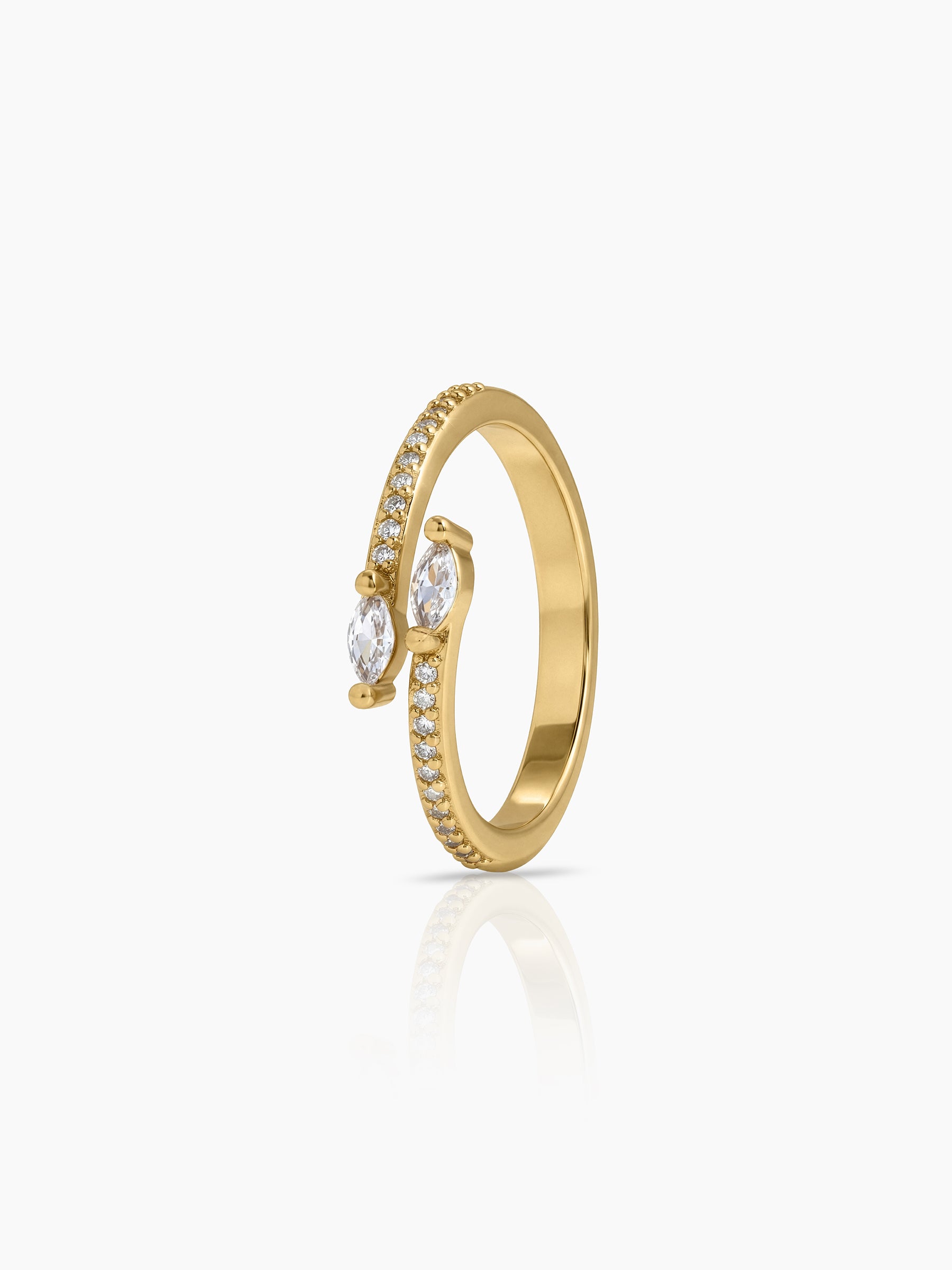 Lunessa Marquise Diamond 18K Gold Plated Women's Ring - Swashaa