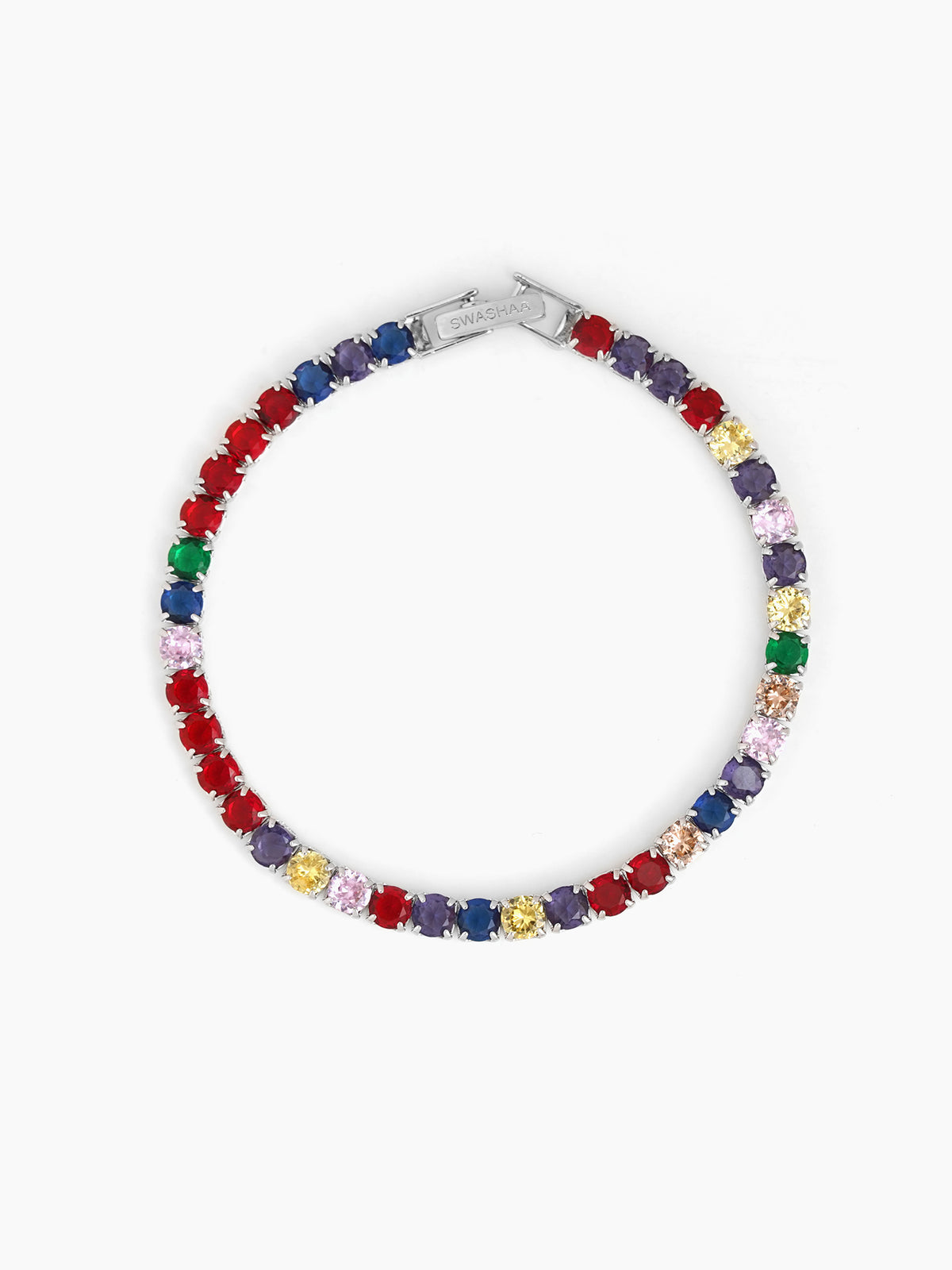 Lunira Multi Silver Diamond Women's Tennis Loose Bracelet