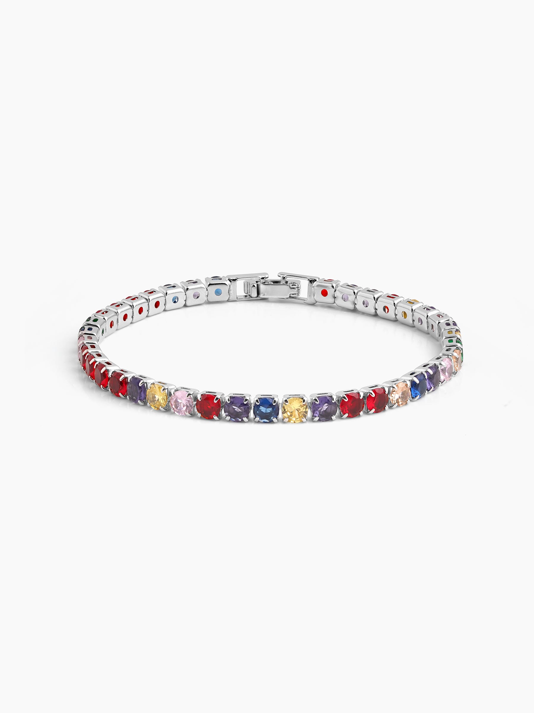 Lunira Multi Silver Diamond Women's Tennis Loose Bracelet