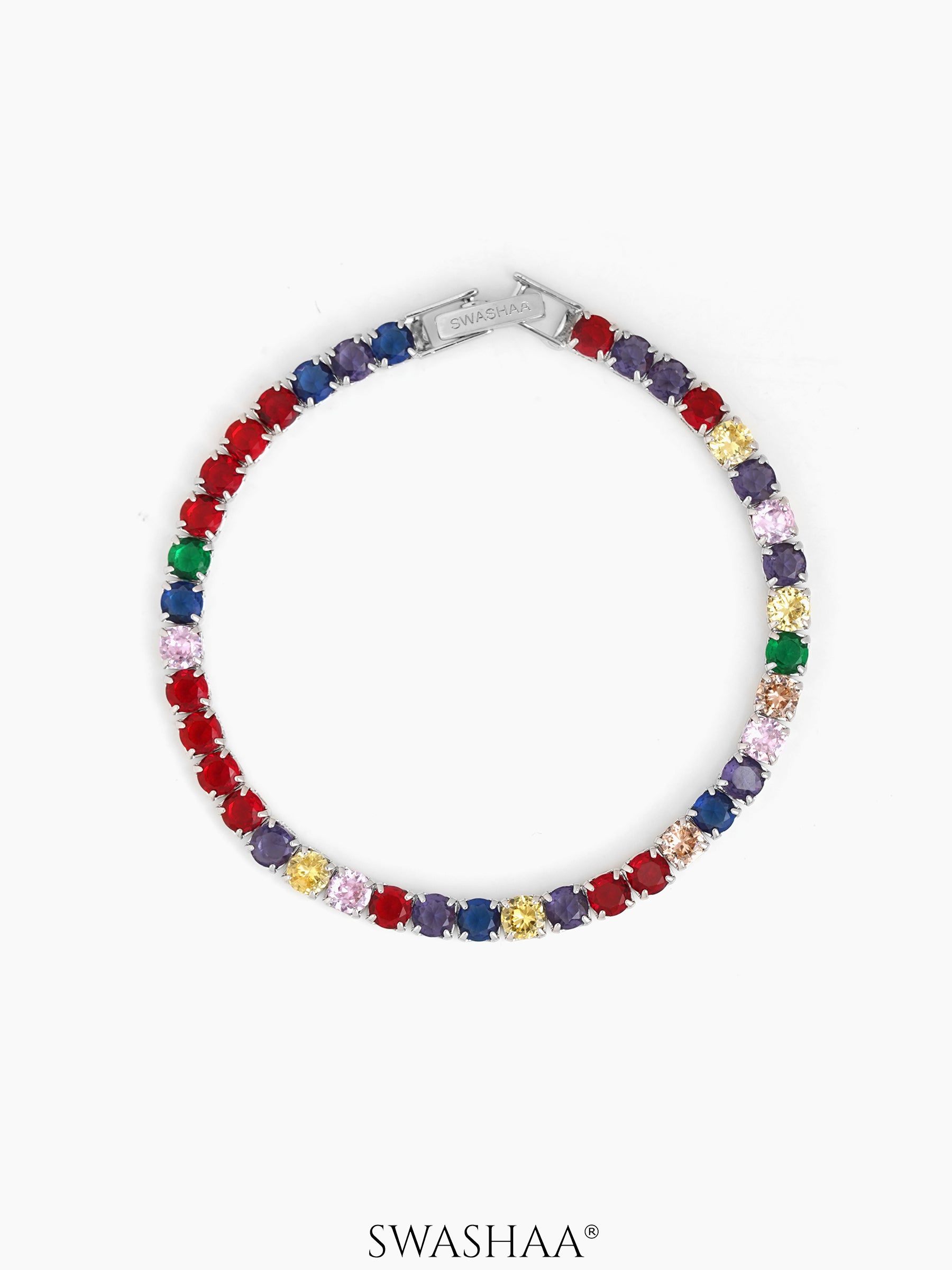Lunira Multi Silver Diamond Women's Tennis Loose Bracelet