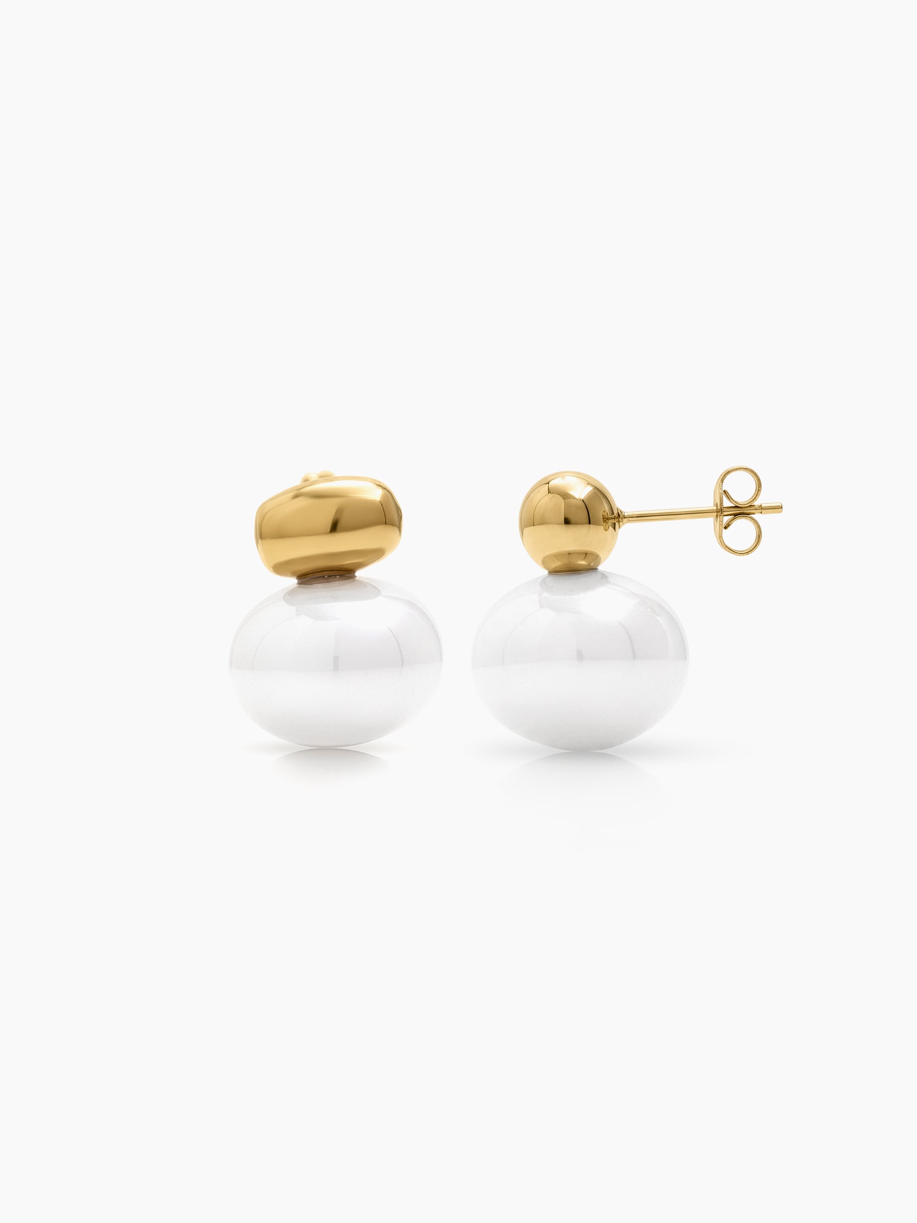 Lunoria Pearl 18K Gold Plated Women's Stud Earrings