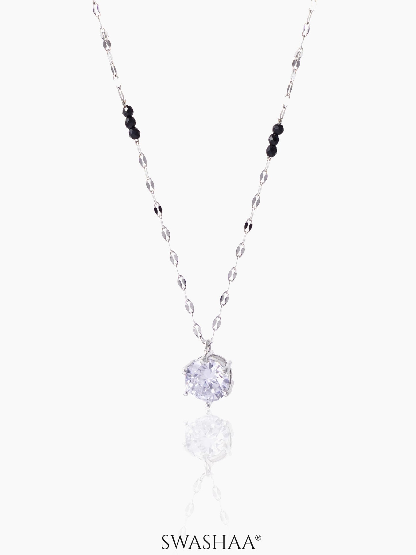 Madan Solitaire Silver Mangalsutra