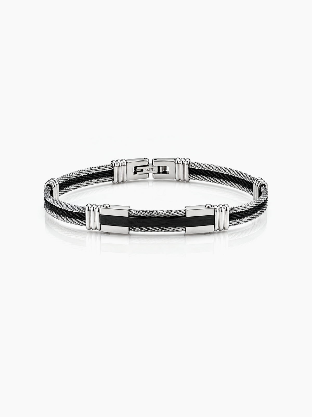 Maddox Silver - Black Wired Men's Bracelet